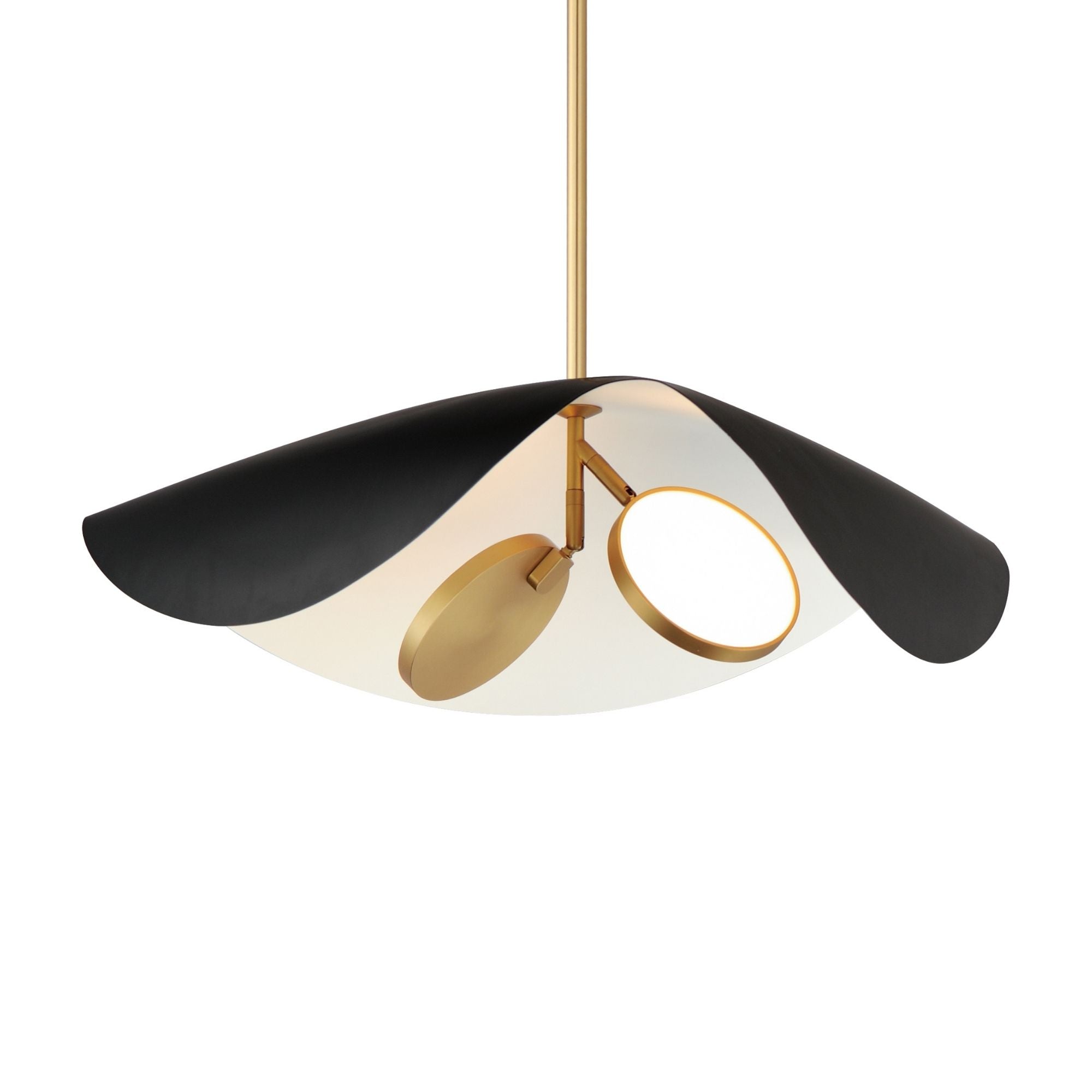 Carmen 24" 2-Light LED Pendant, Black & Gold Finish