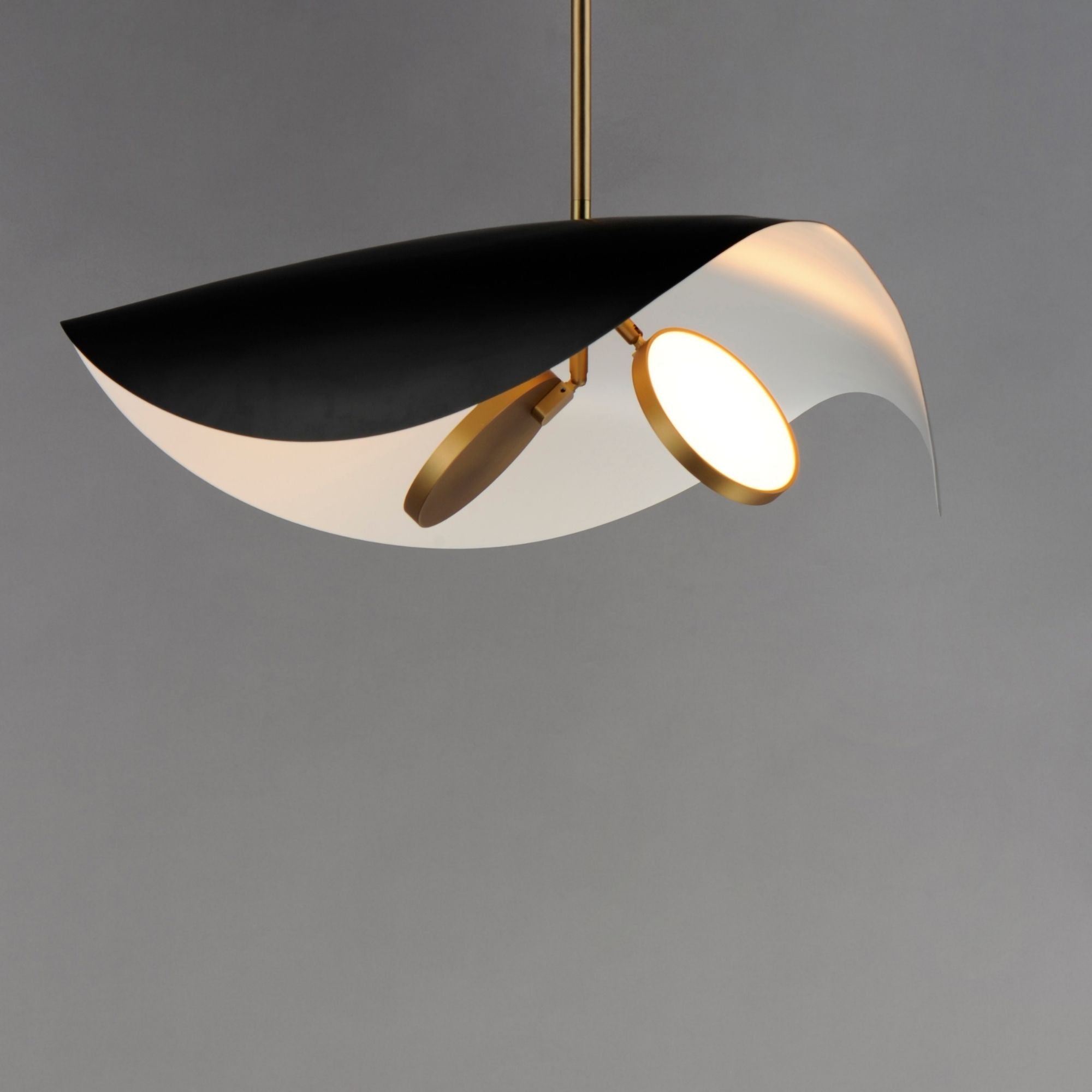 Carmen 24" 2-Light LED Pendant, Black & Gold Finish