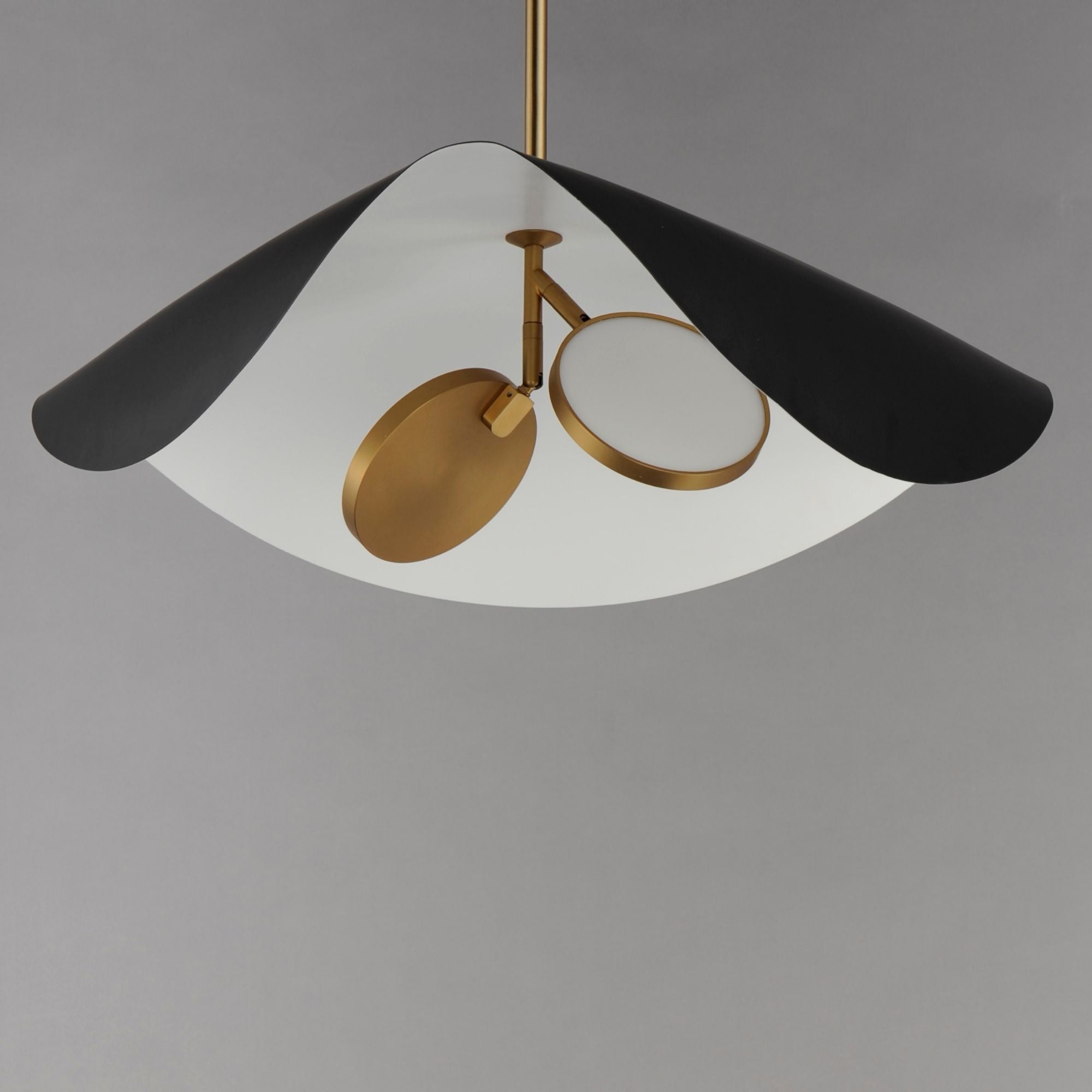 Carmen 24" 2-Light LED Pendant, Black & Gold Finish