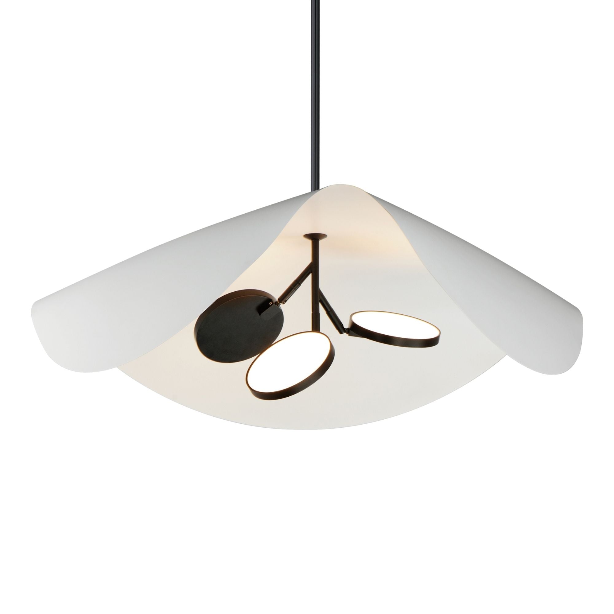 Carmen 32" 3-Light LED Pendant, Black Finish