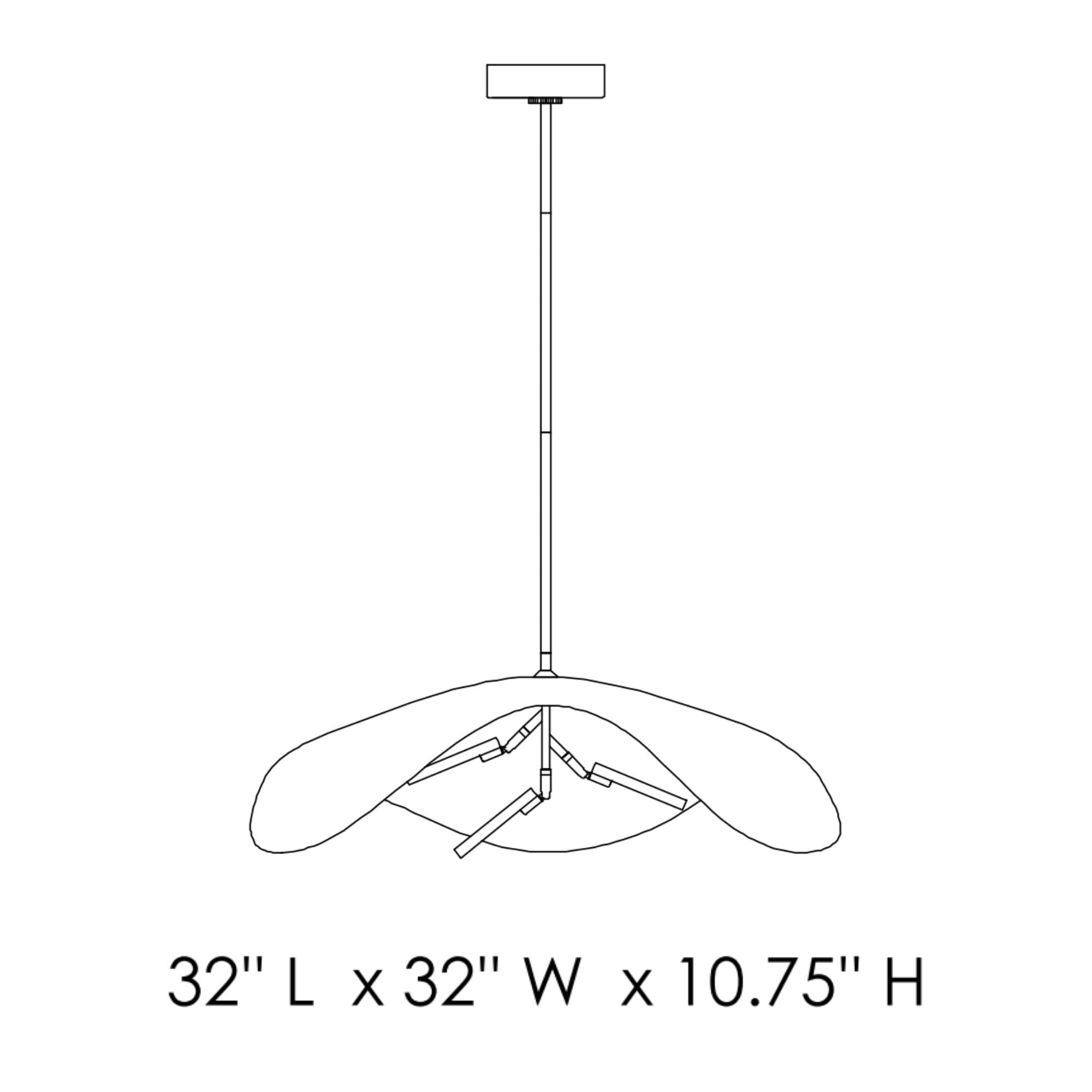 Carmen 32" 3-Light LED Pendant, Black Finish