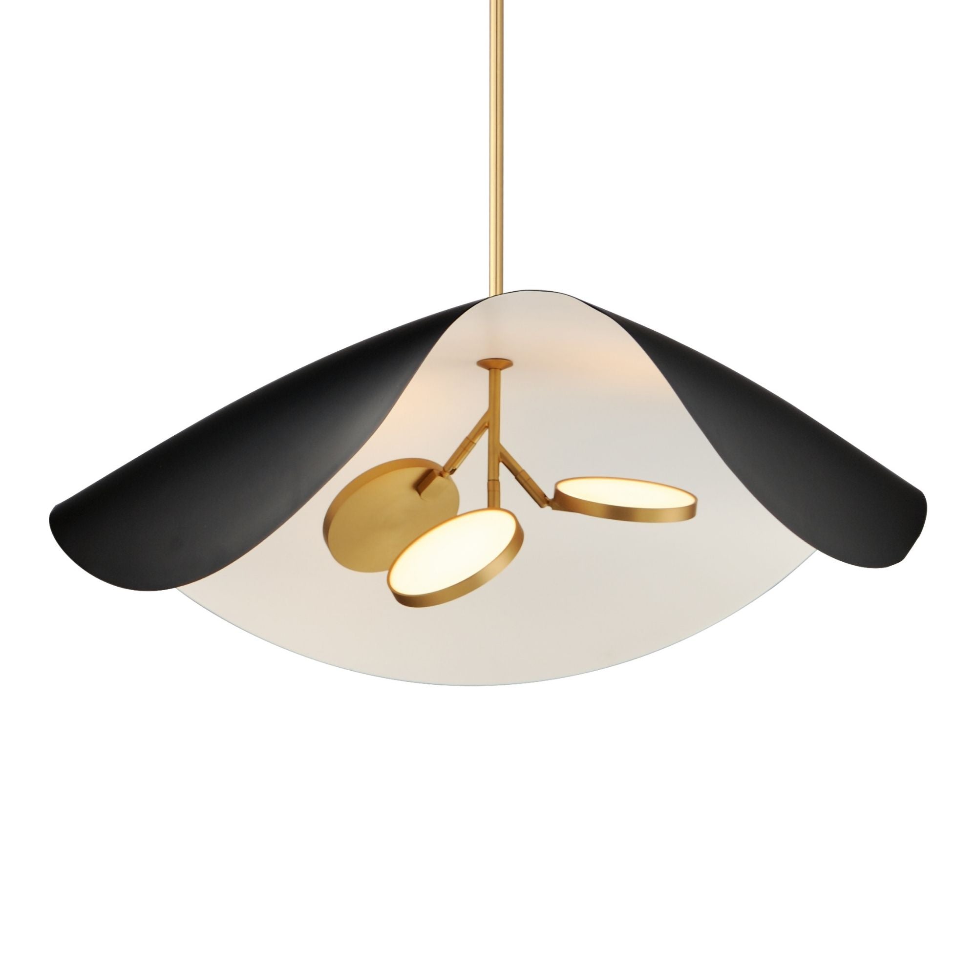 Carmen 32" 3-Light LED Pendant, Black & Gold Finish
