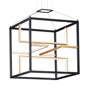 Chamber 18" LED Pendant, Black & Gold Finish