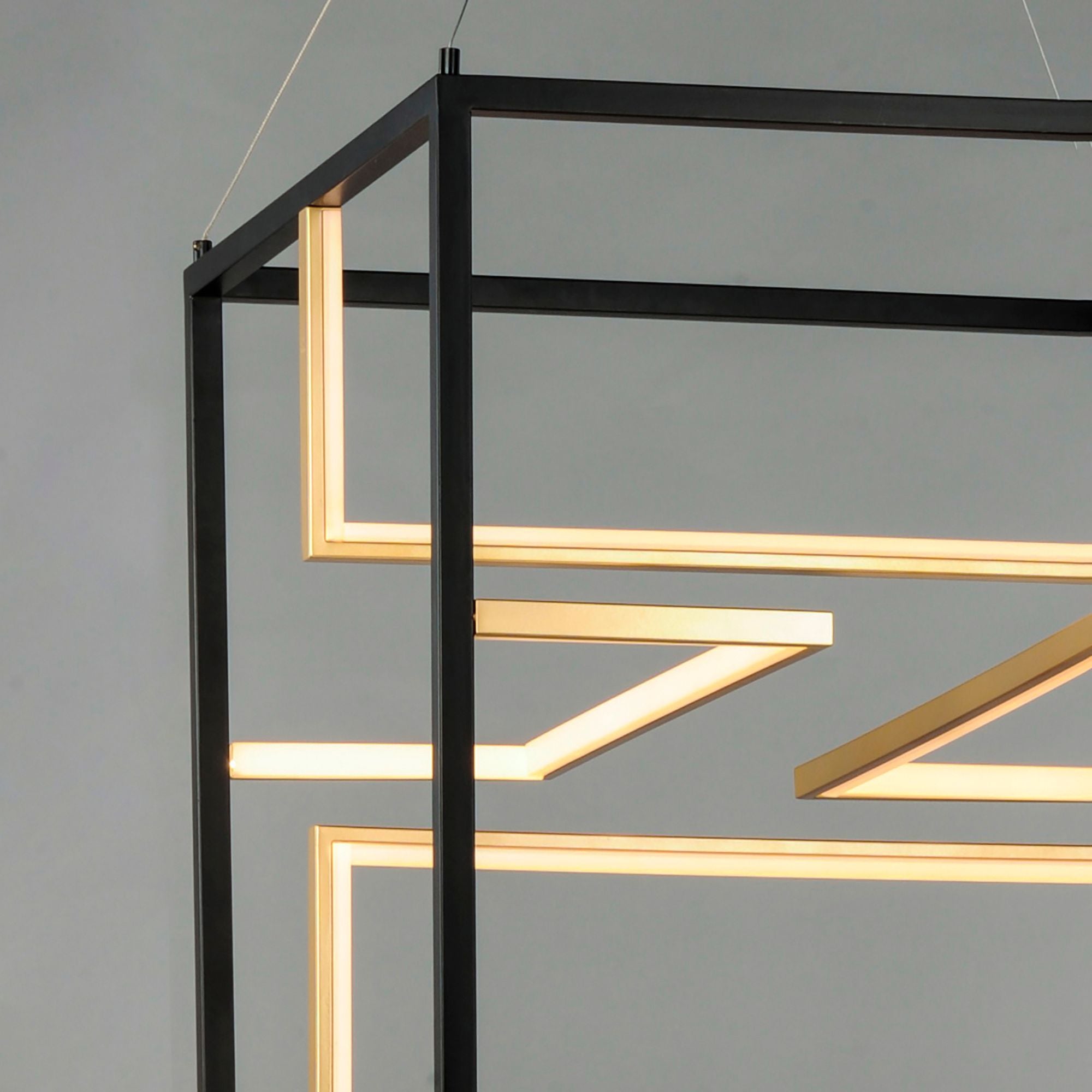 Chamber 18" LED Pendant, Black & Gold Finish