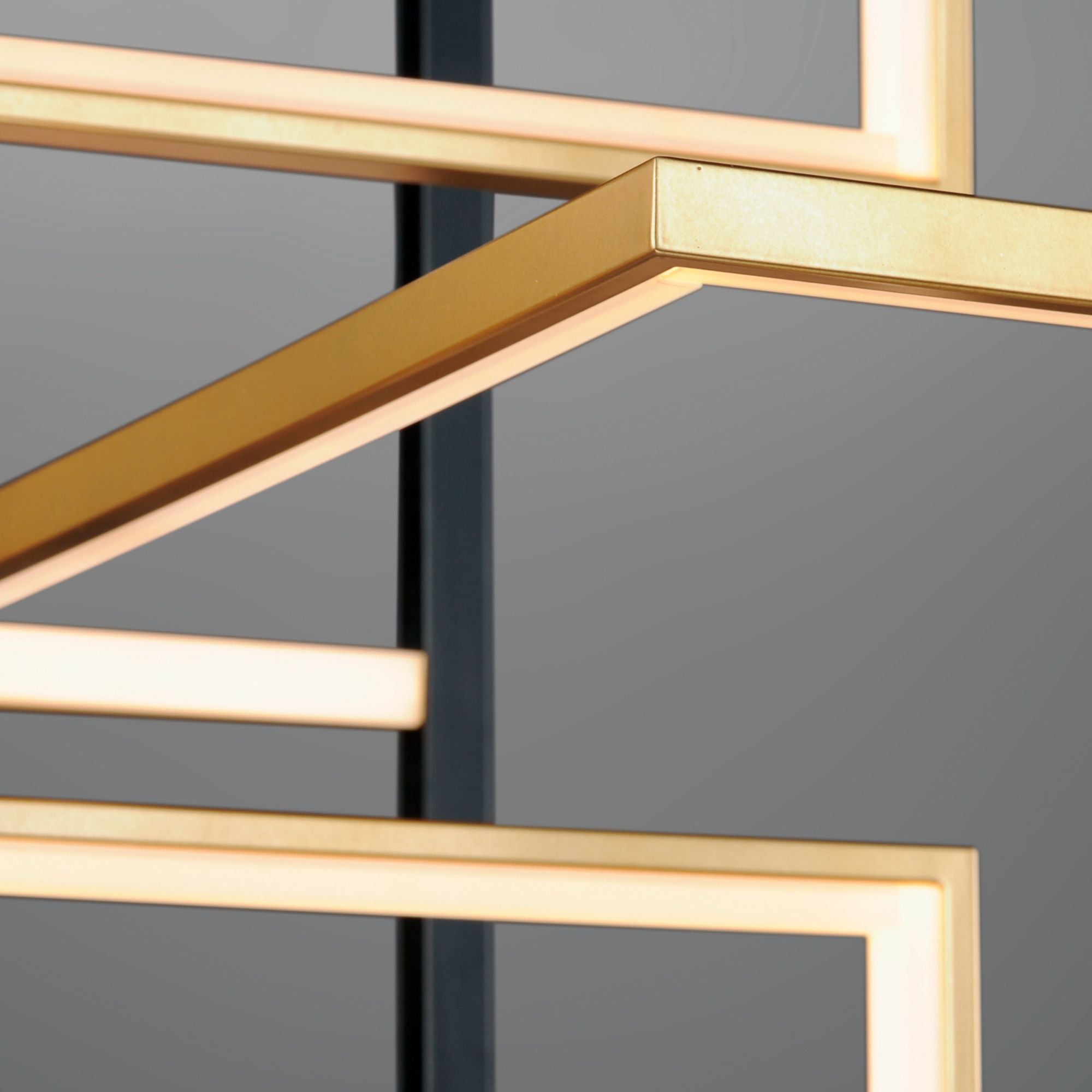 Chamber 18" LED Pendant, Black & Gold Finish