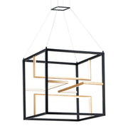 Chamber 24" LED Pendant, Black & Gold Finish