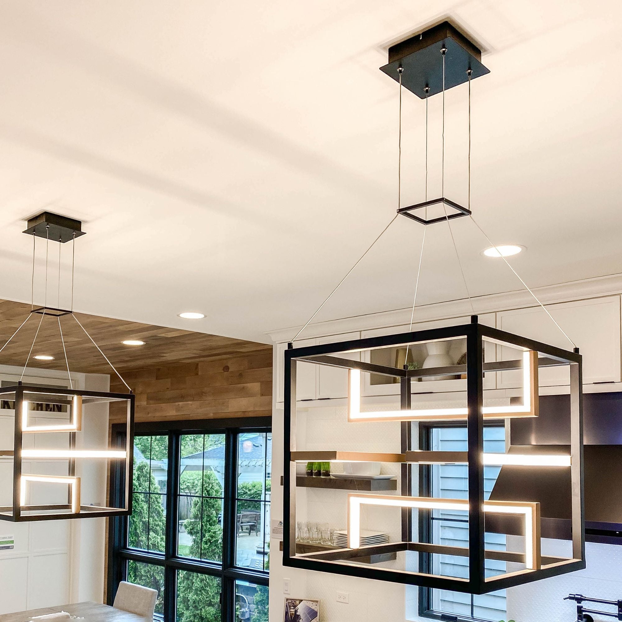 Chamber 24" LED Pendant, Black & Gold Finish