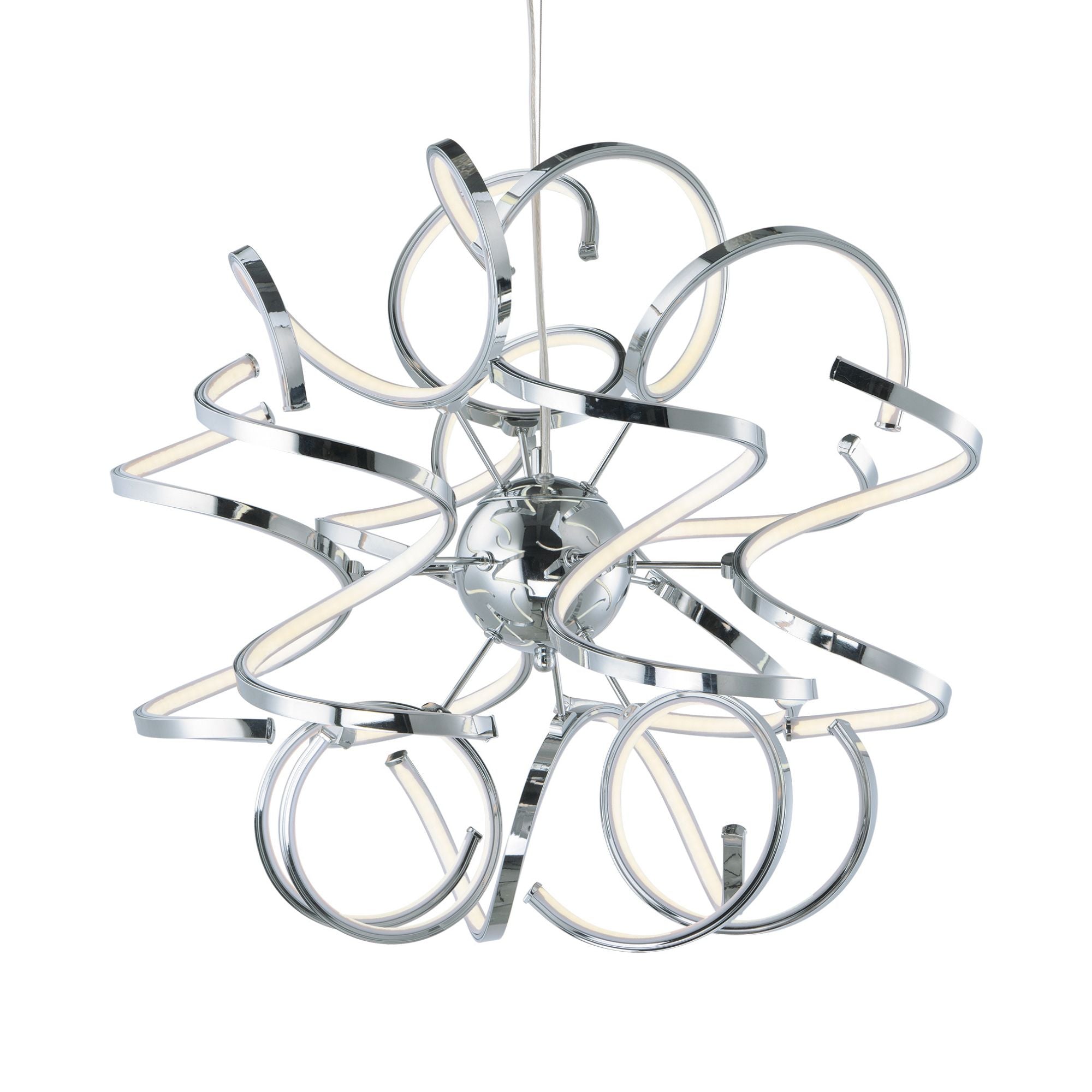 Chaos 24" LED Pendant, Polished Chrome Finish