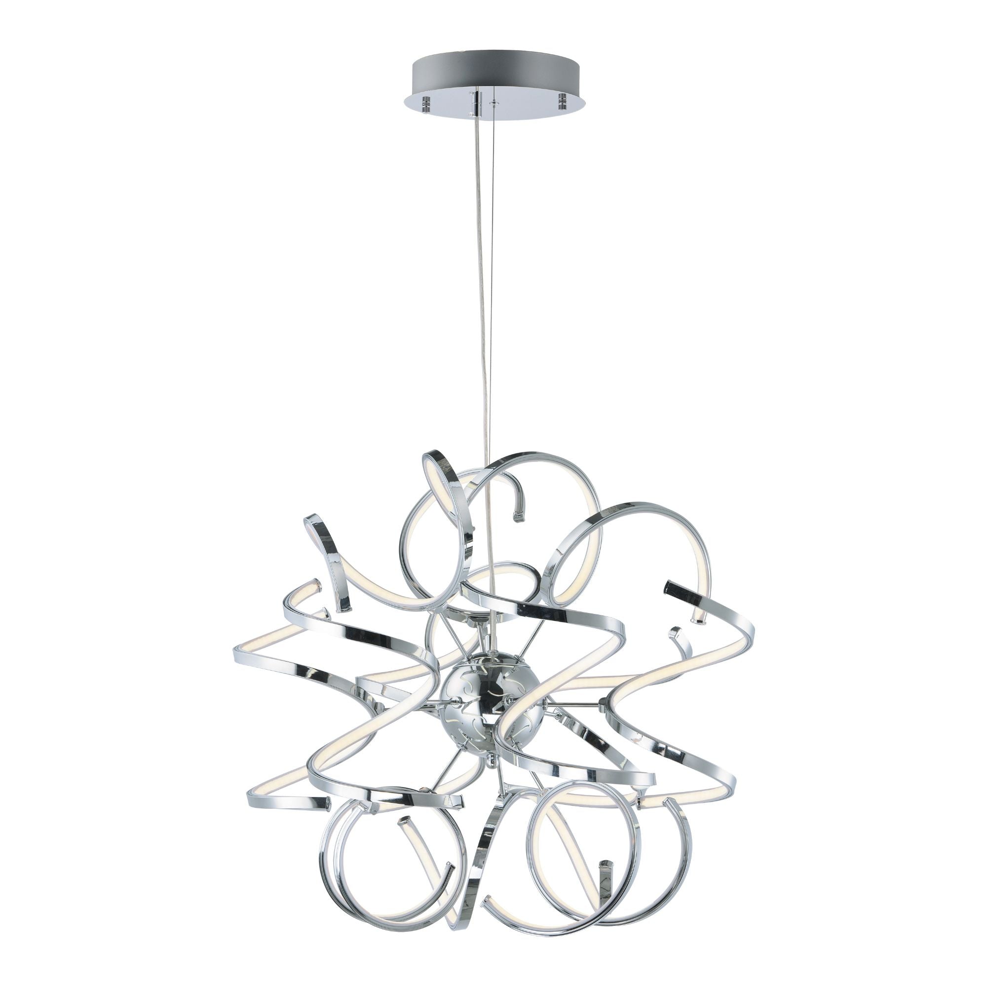 Chaos 24" LED Pendant, Polished Chrome Finish
