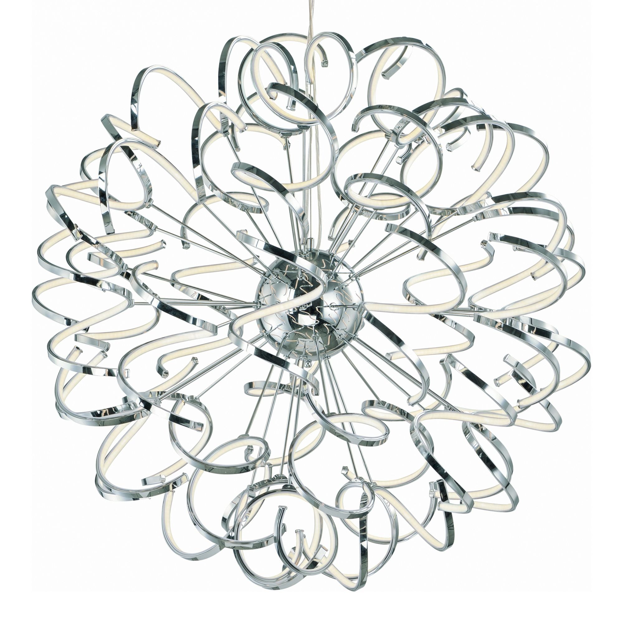 Chaos 40" LED Pendant, Polished Chrome Finish