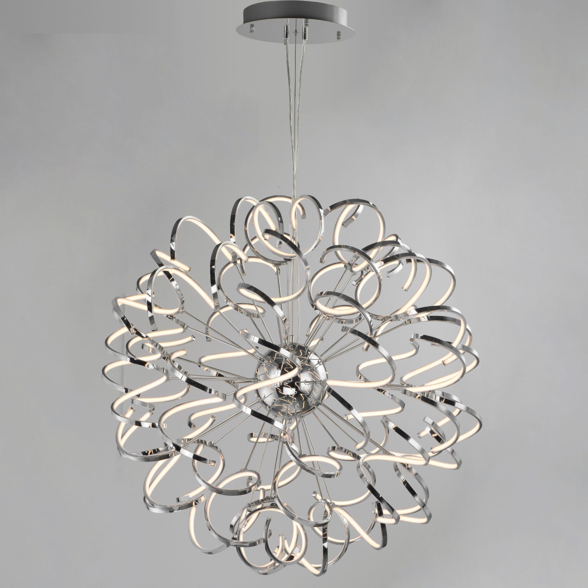Chaos 40" LED Pendant, Polished Chrome Finish