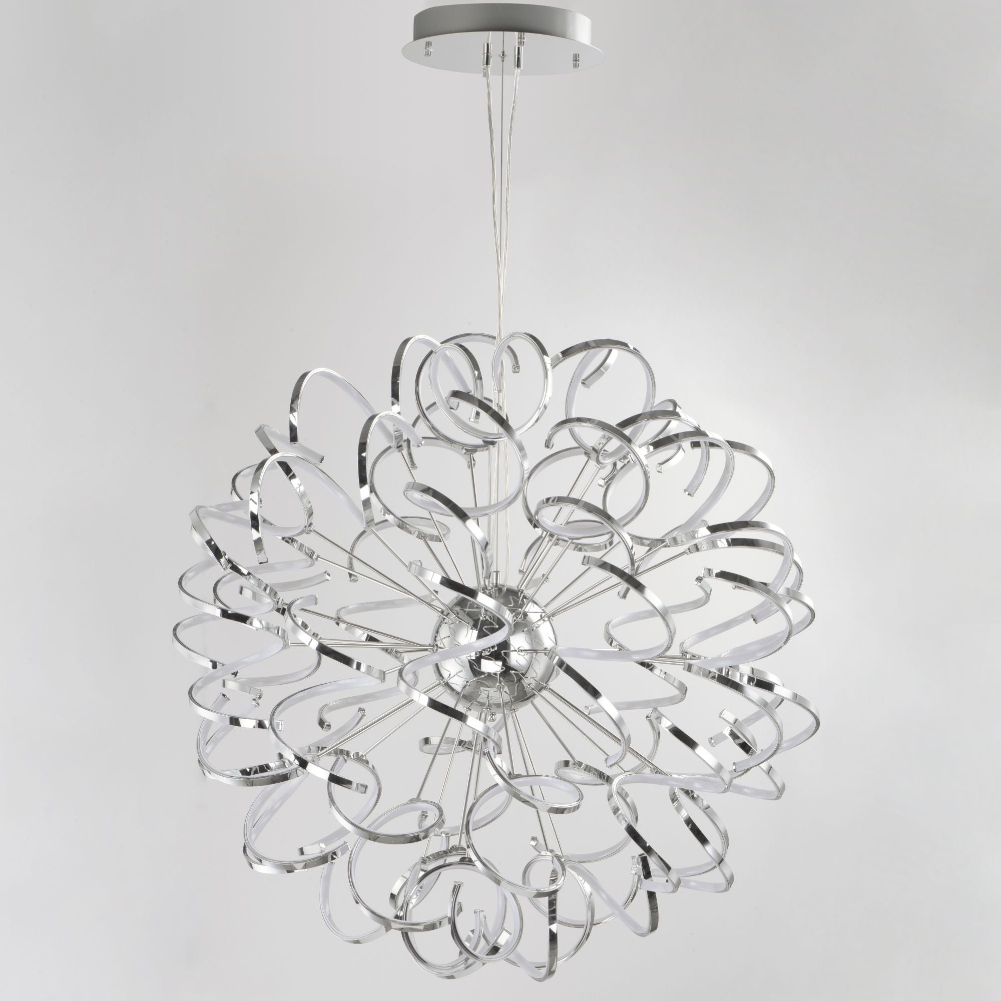 Chaos 40" LED Pendant, Polished Chrome Finish