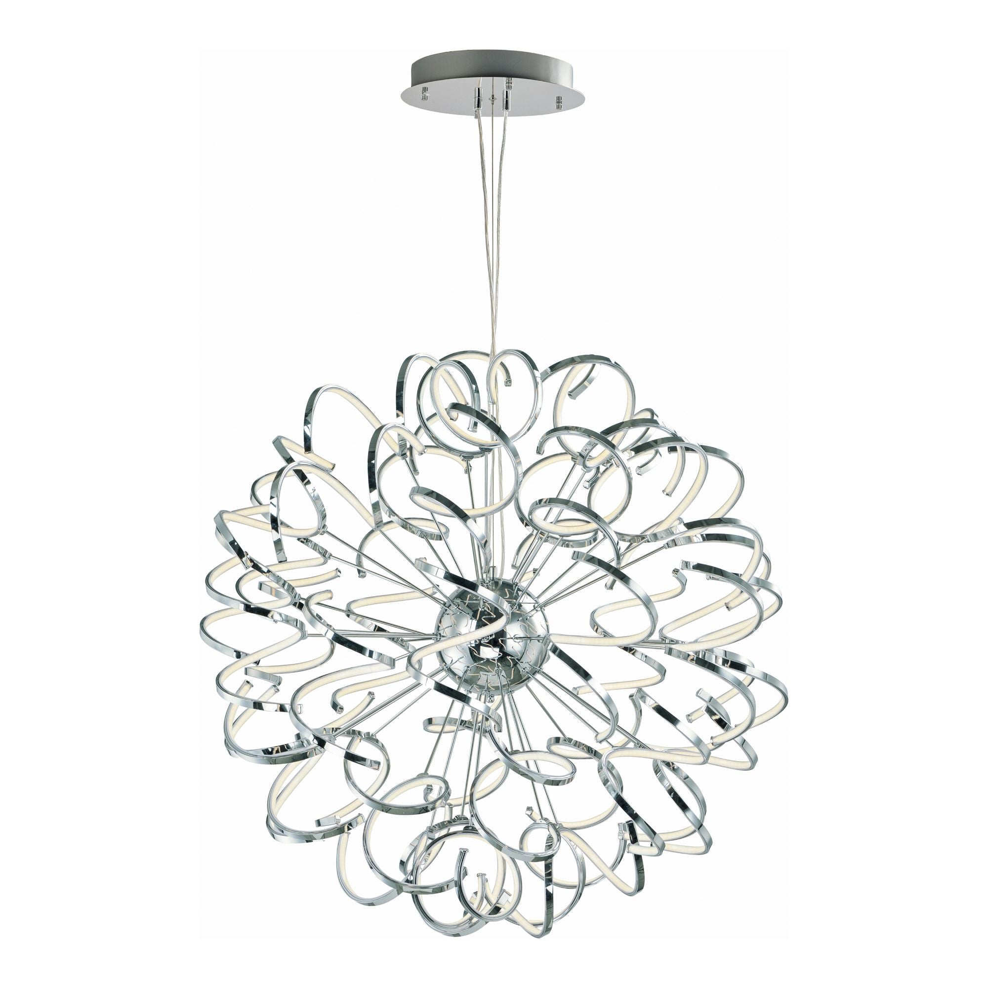 Chaos 40" LED Pendant, Polished Chrome Finish
