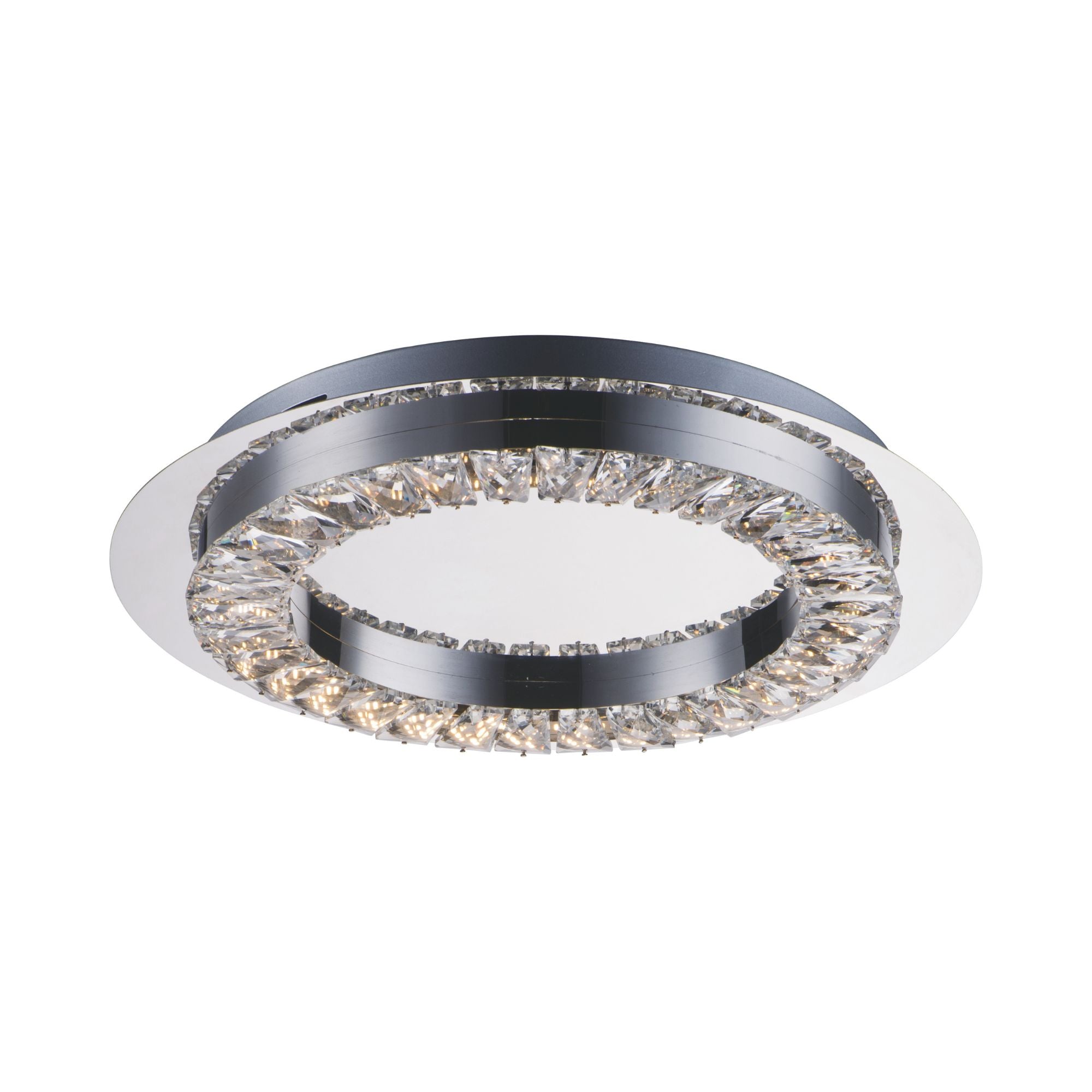 Charm 17" LED Flush Mount, Polished Chrome Finish with Crystals
