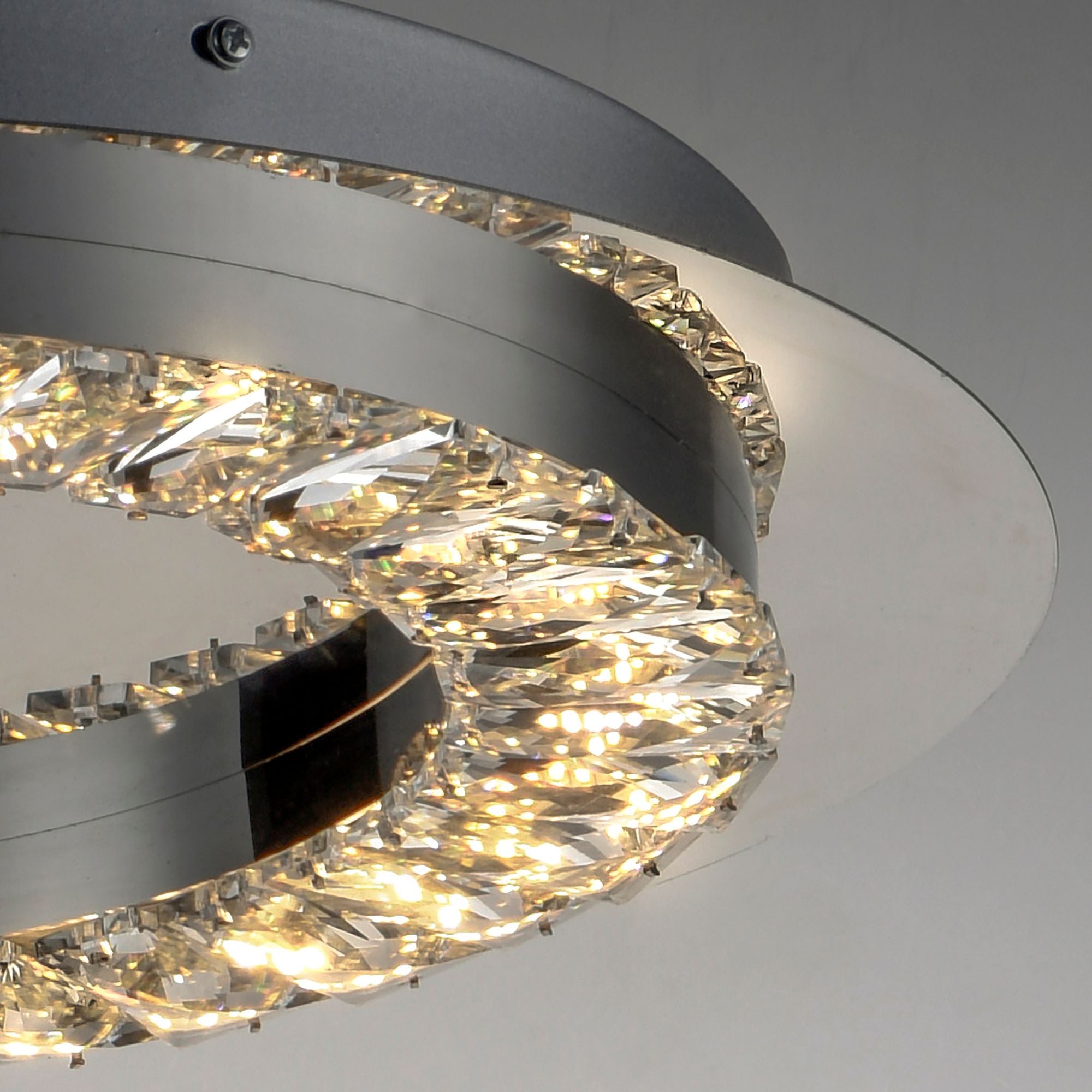 Charm 17" LED Flush Mount, Polished Chrome Finish with Crystals