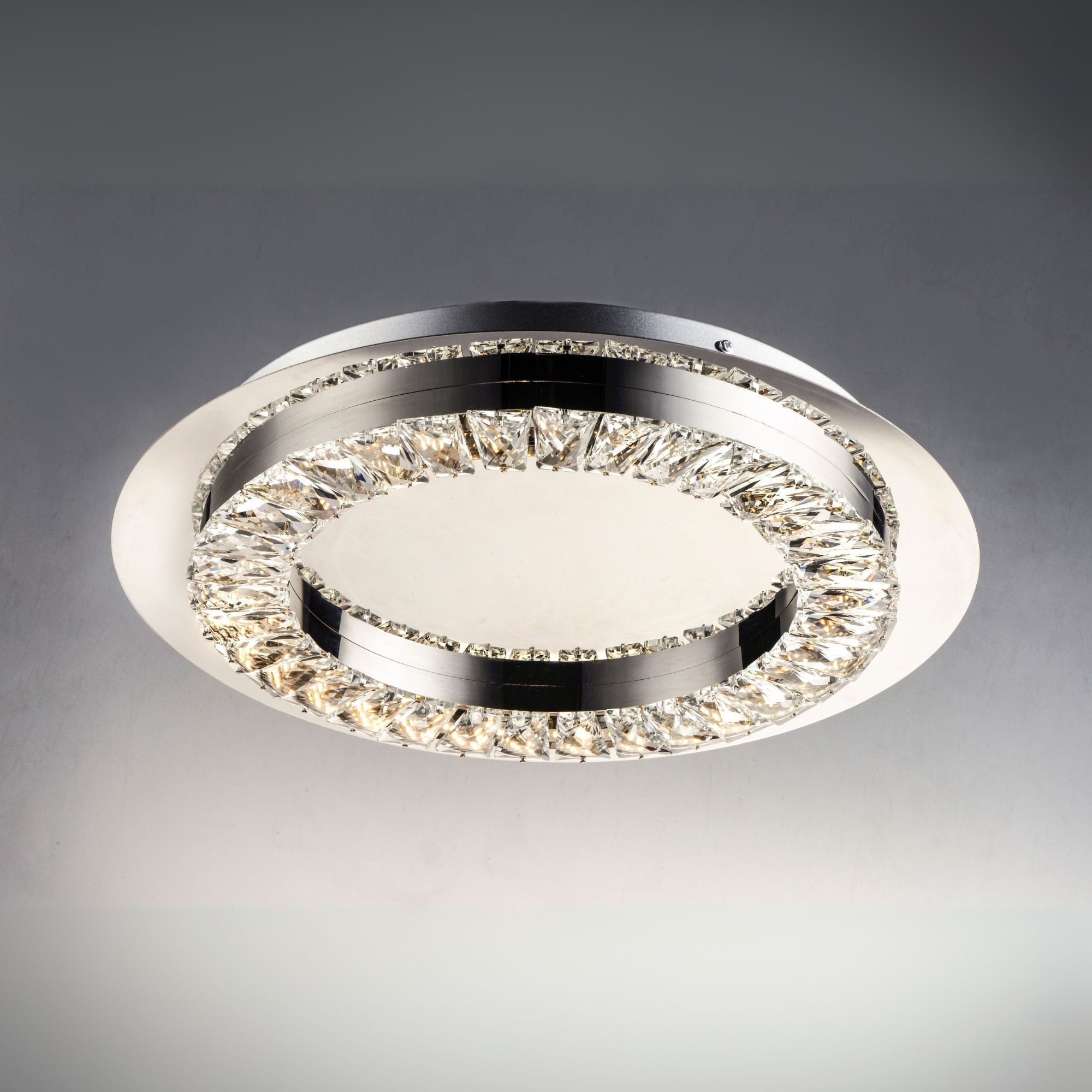 Charm 17" LED Flush Mount, Polished Chrome Finish with Crystals