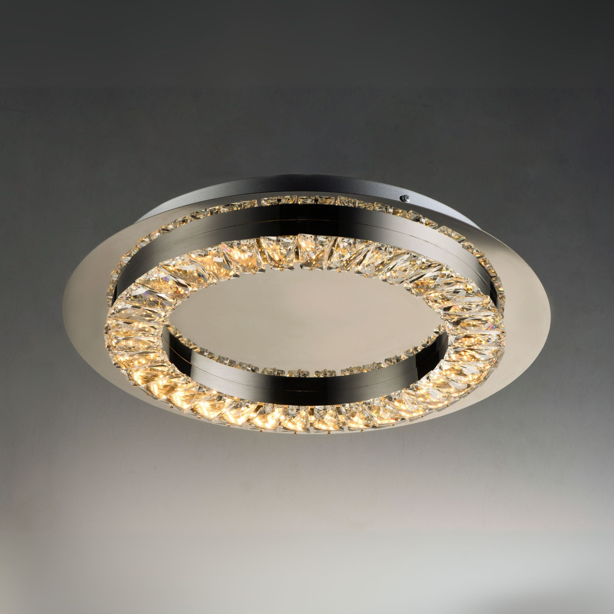 Charm 17" LED Flush Mount, Polished Chrome Finish with Crystals