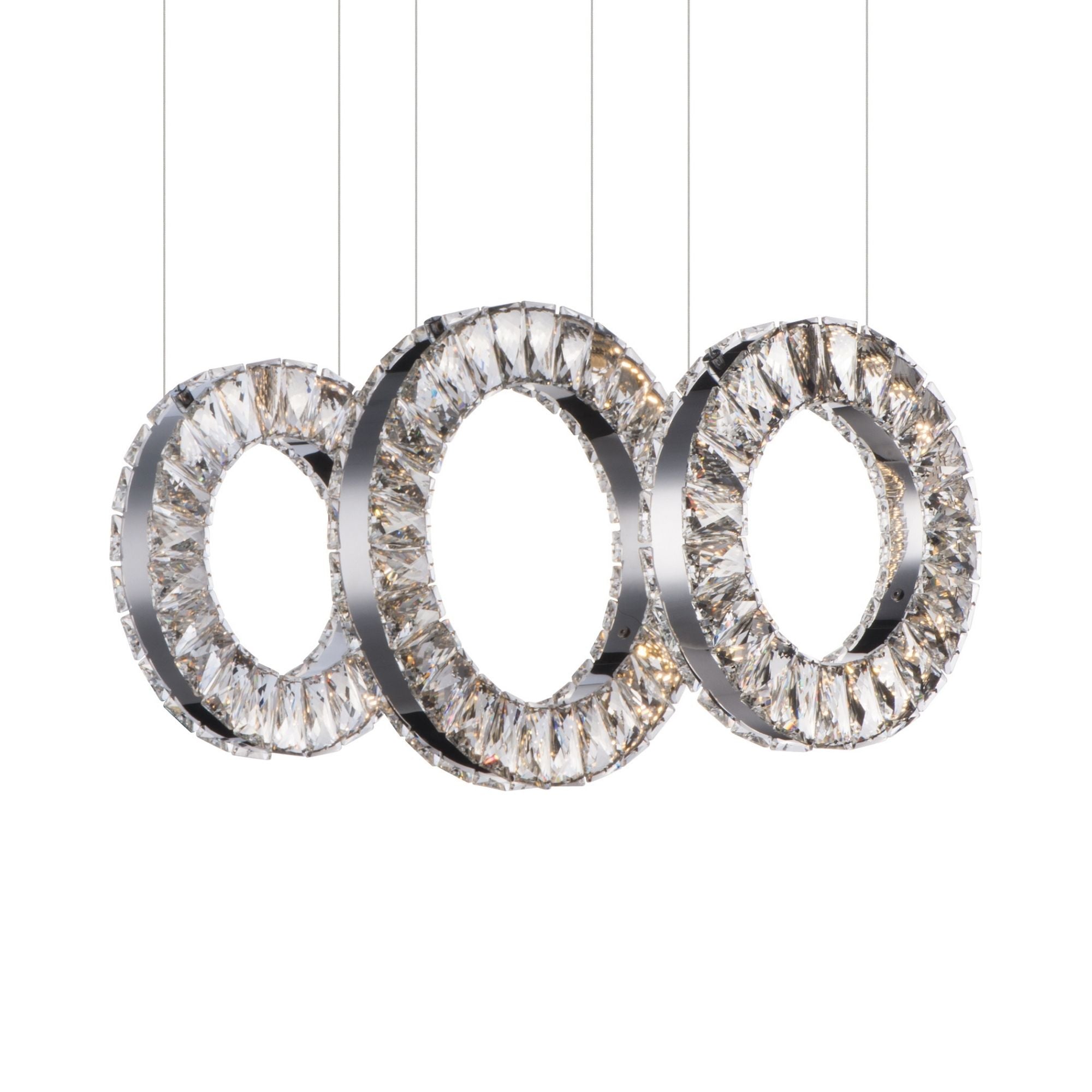 Charm 21" 3-Light LED Linear Pendant, Polished Chrome Finish