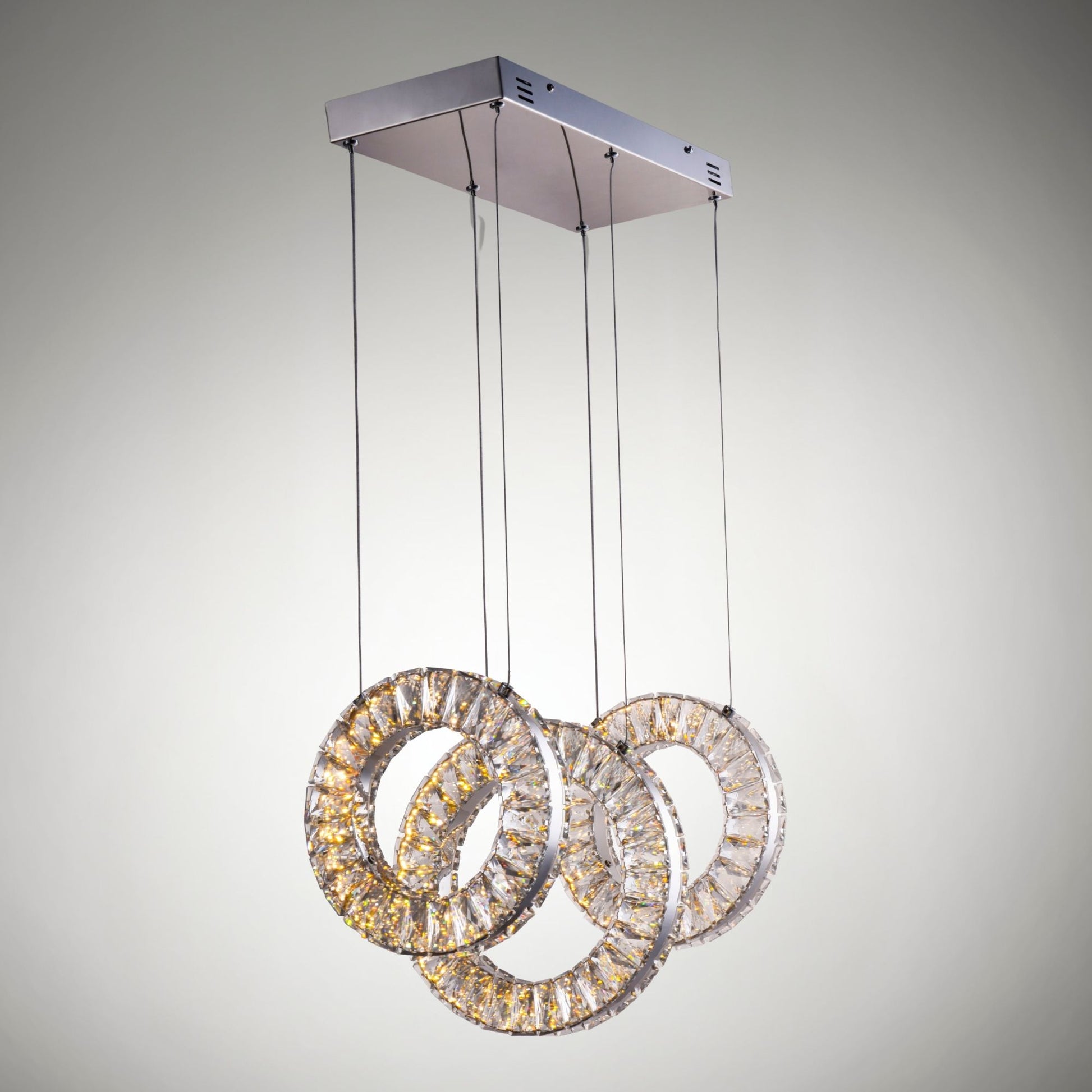 ET2 Lighting - Charm 21" 3-Light LED Linear Pendant, Polished Chrome Finish | Bees Lighting