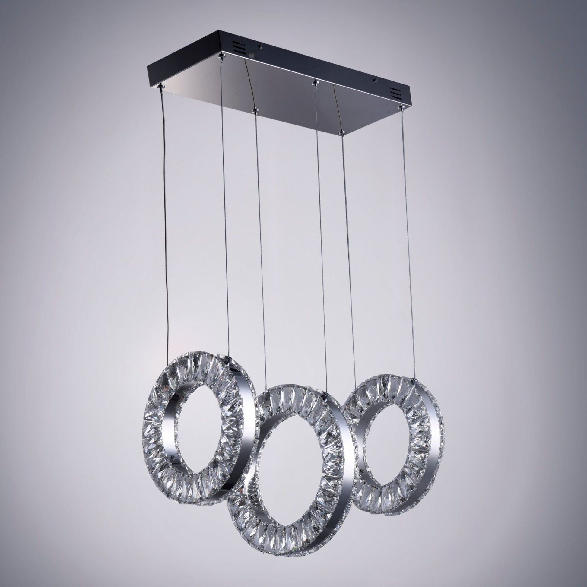 ET2 Lighting - Charm 21" 3-Light LED Linear Pendant, Polished Chrome Finish | Bees Lighting