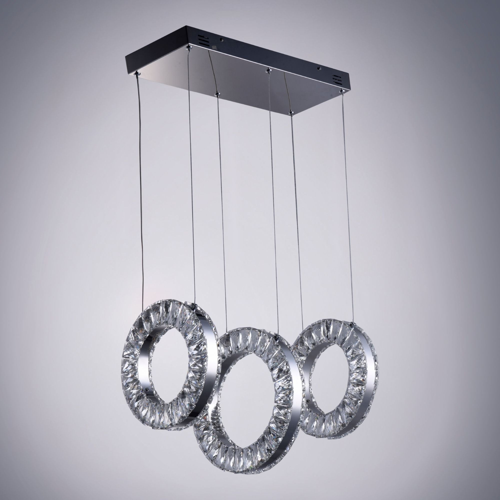 ET2 Lighting - Charm 21" 3-Light LED Linear Pendant, Polished Chrome Finish | Bees Lighting