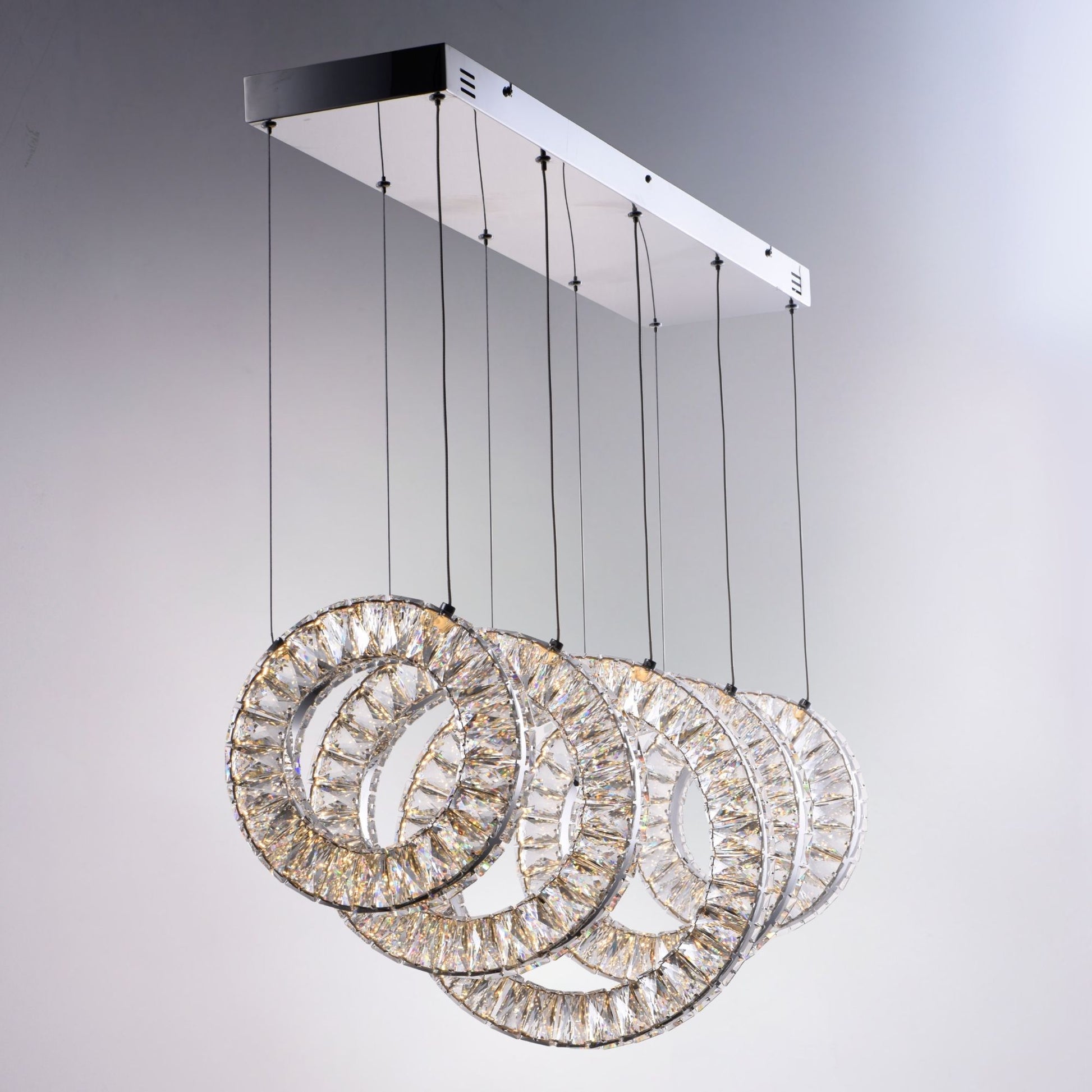 ET2 Lighting - Charm 37" 5-Light LED Linear Pendant, Polished Chrome Finish | Bees Lighting