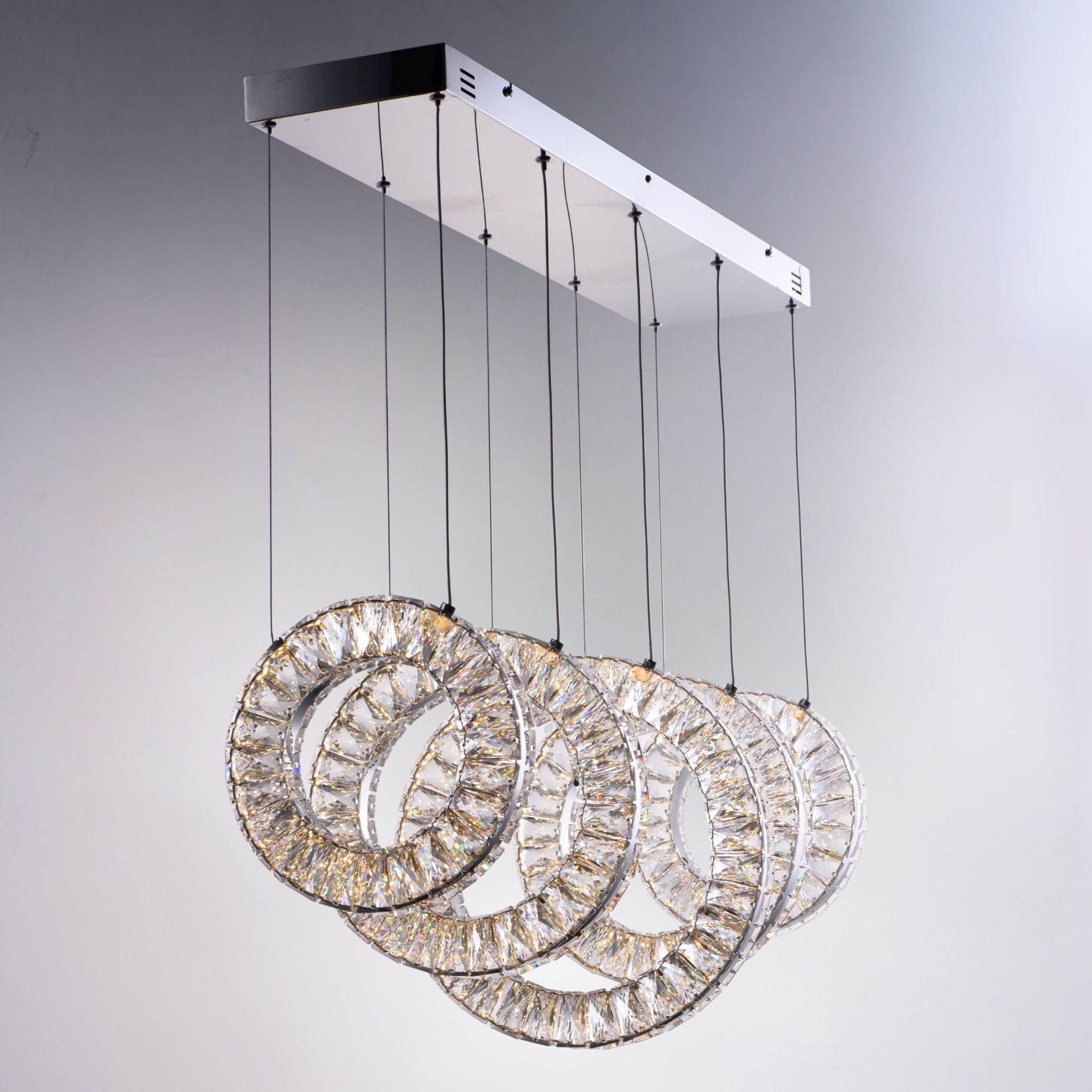 ET2 Lighting - Charm 37" 5-Light LED Linear Pendant, Polished Chrome Finish | Bees Lighting