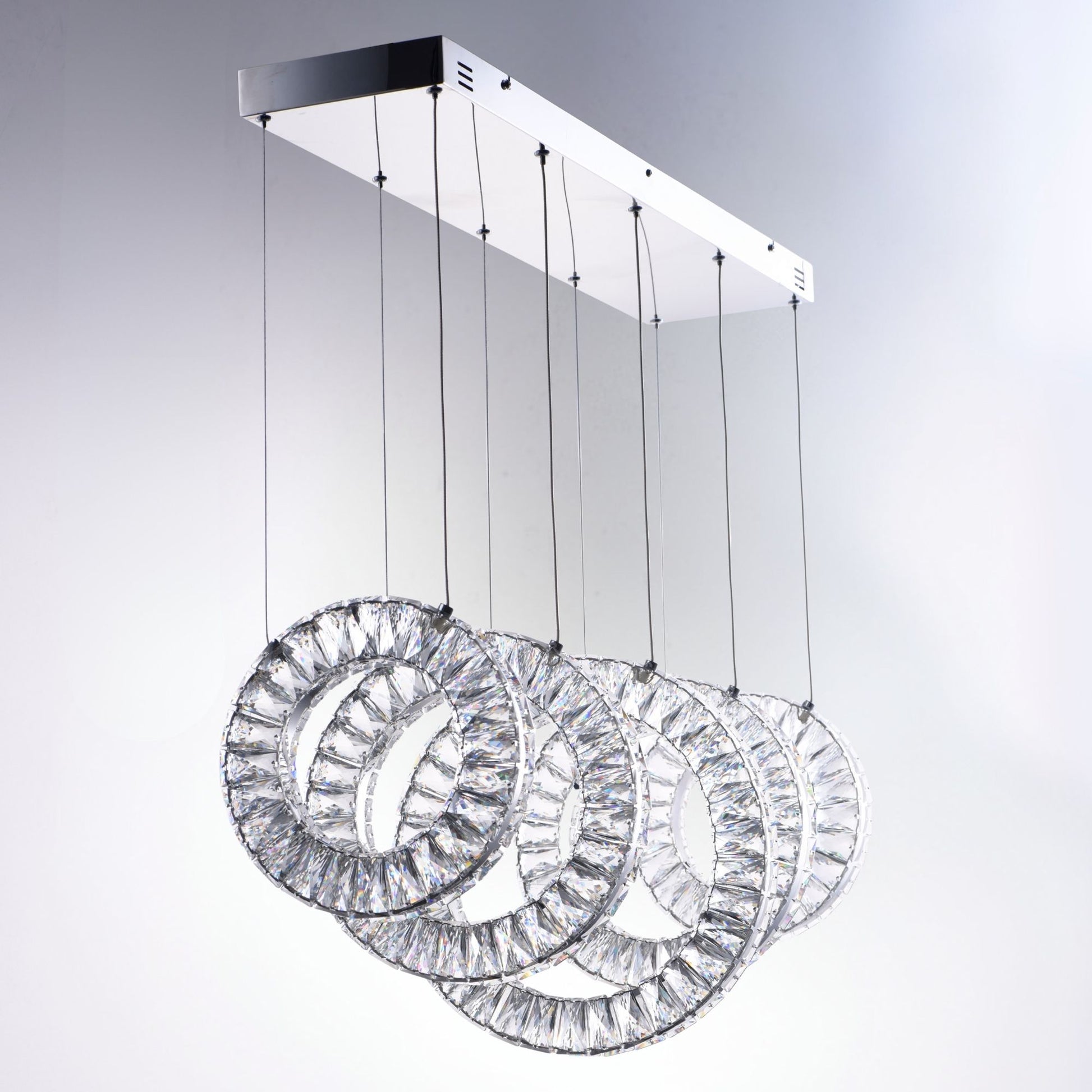 ET2 Lighting - Charm 37" 5-Light LED Linear Pendant, Polished Chrome Finish | Bees Lighting