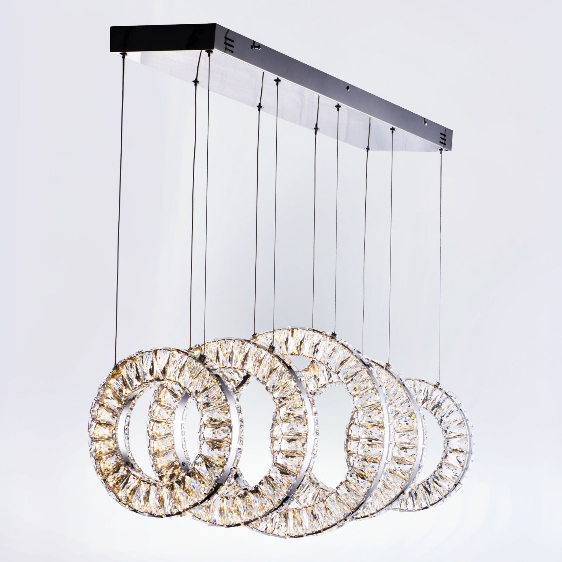 ET2 Lighting - Charm 37" 5-Light LED Linear Pendant, Polished Chrome Finish | Bees Lighting