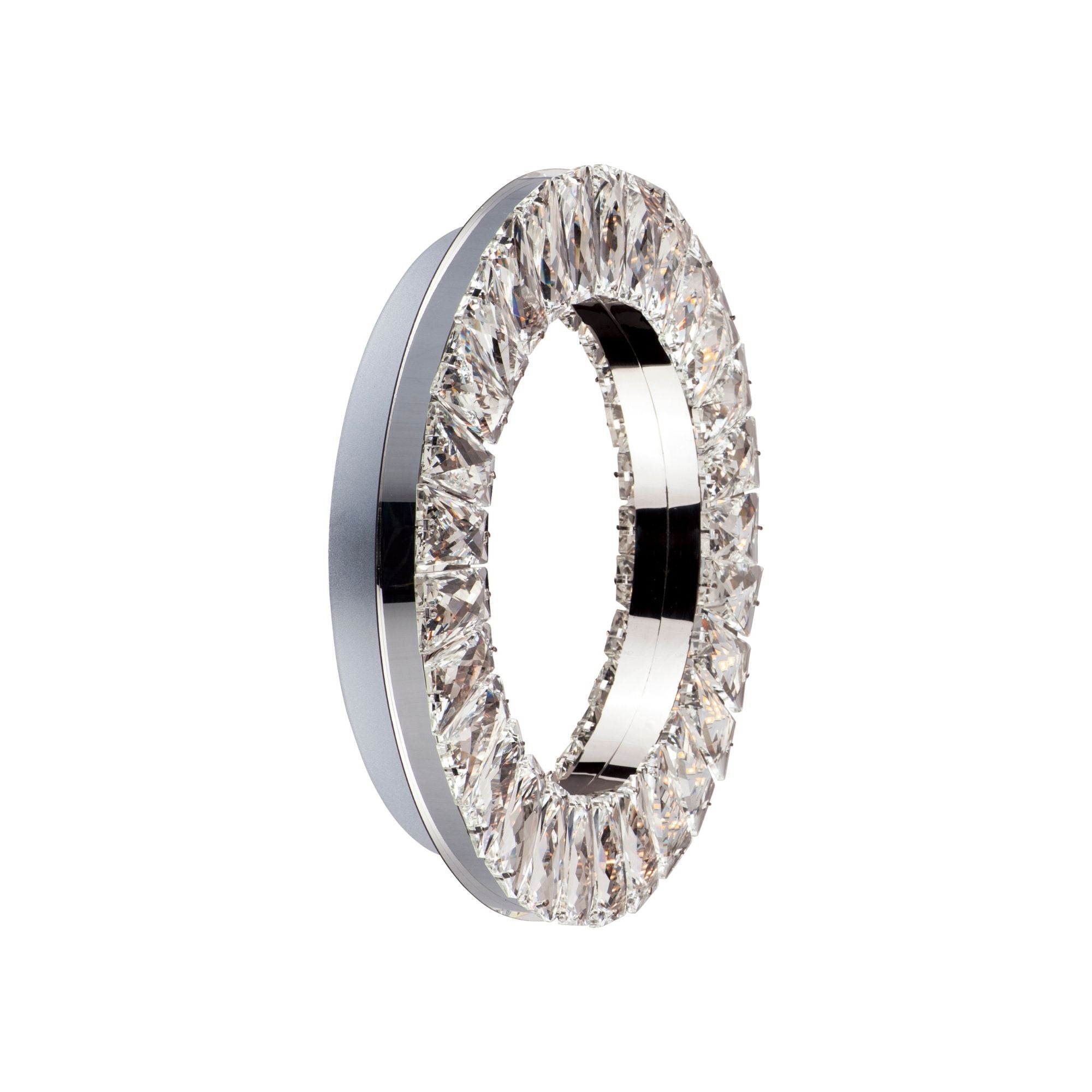 Charm 12" LED Wall Sconce/Flush Mount, Polished Chrome Finish with Crystals