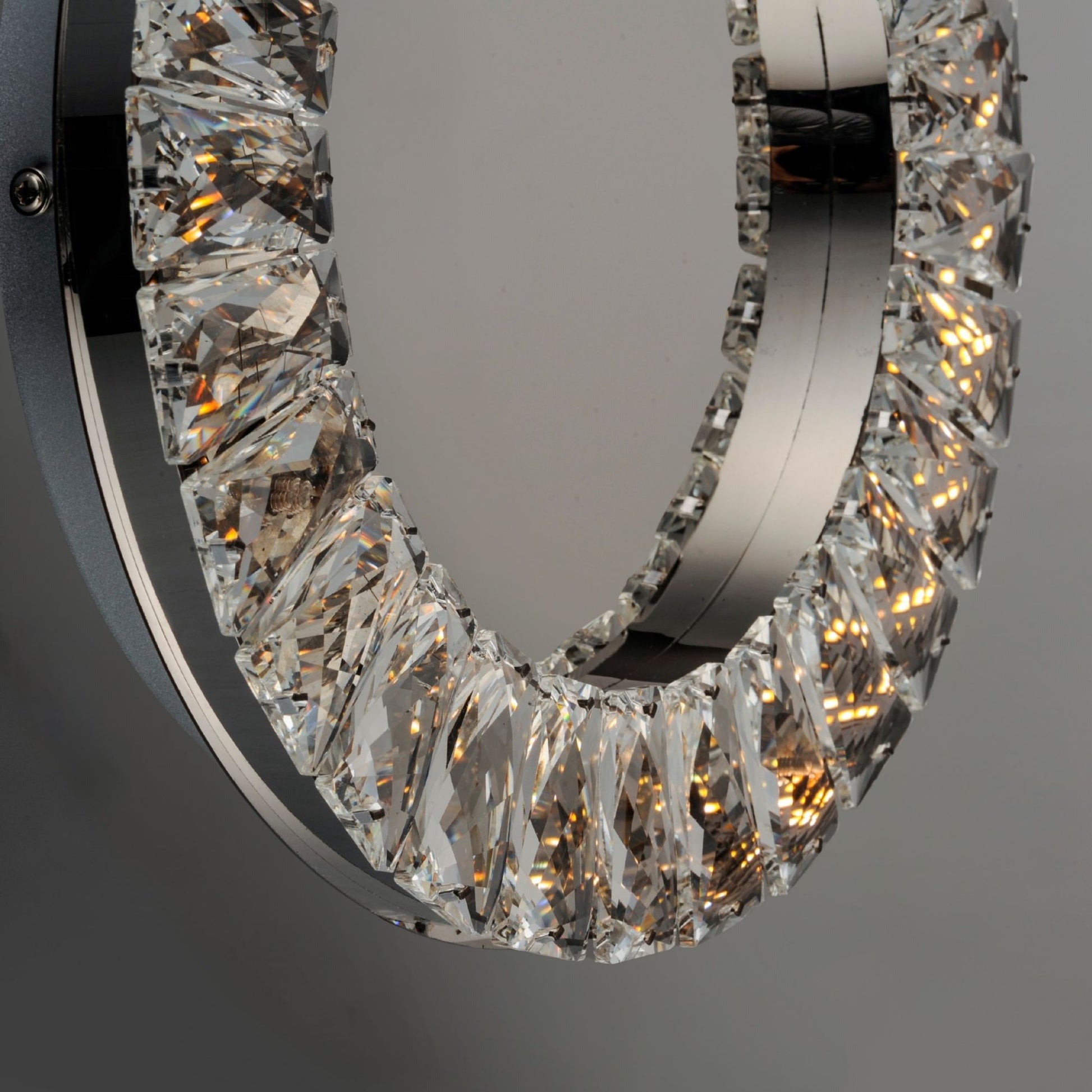 ET2 Lighting - Charm 12" LED Wall Sconce/Flush Mount, Polished Chrome Finish with Crystals | Bees Lighting