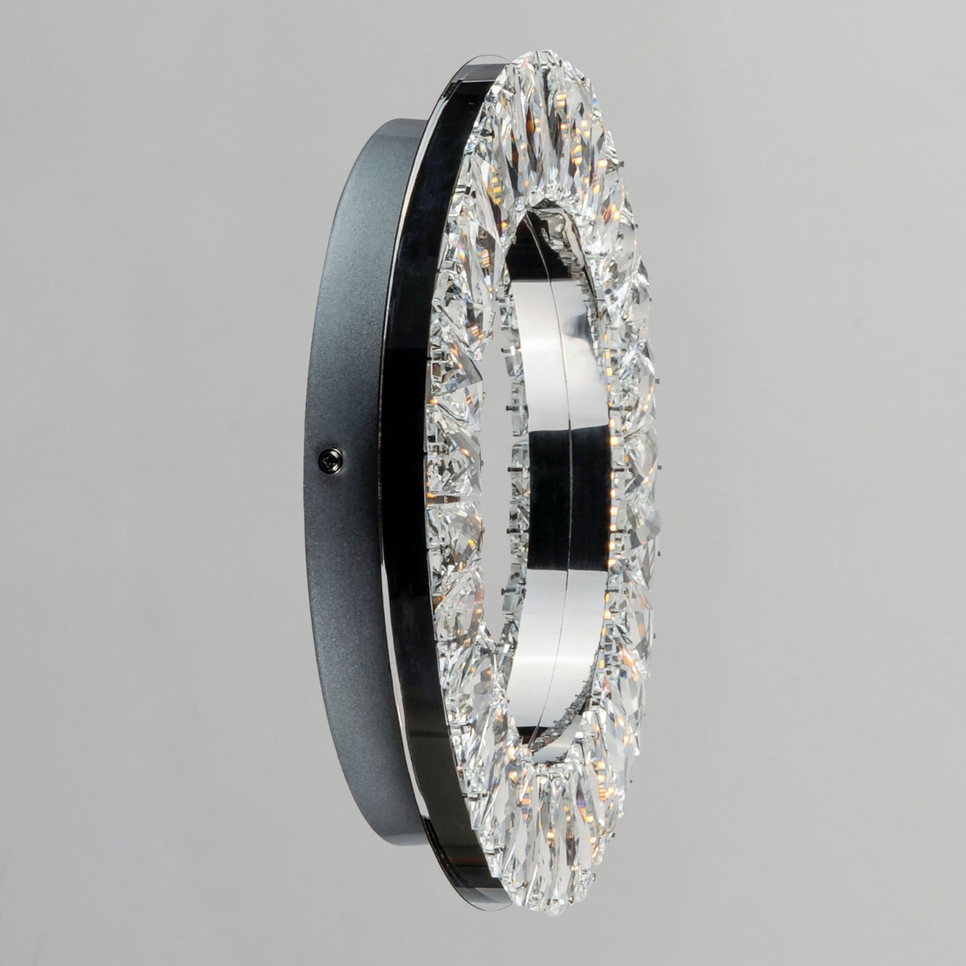 ET2 Lighting - Charm 12" LED Wall Sconce/Flush Mount, Polished Chrome Finish with Crystals | Bees Lighting