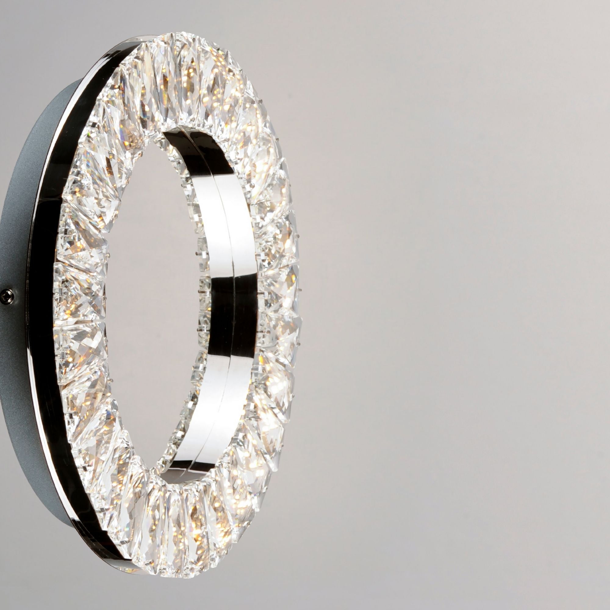ET2 Lighting - Charm 12" LED Wall Sconce/Flush Mount, Polished Chrome Finish with Crystals | Bees Lighting