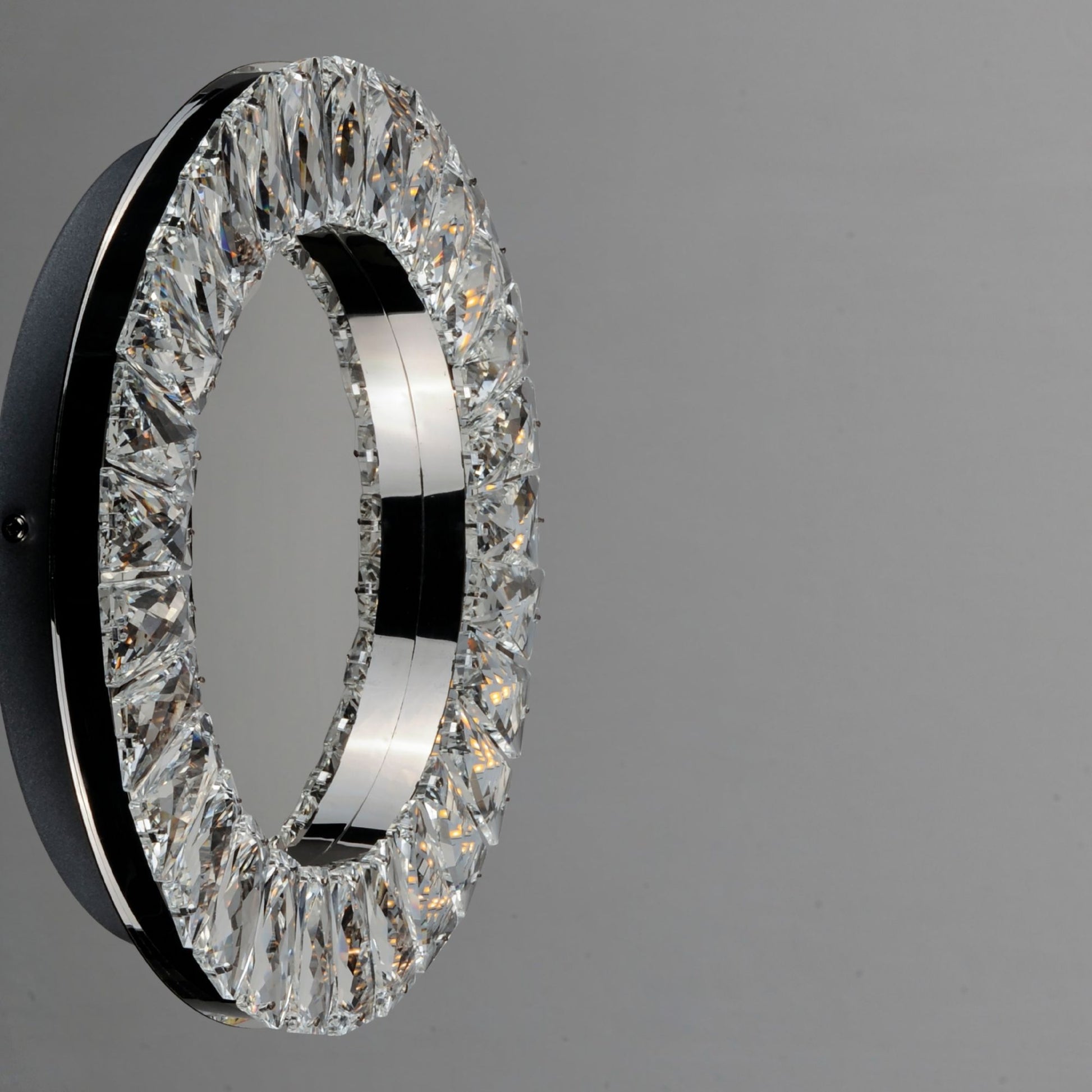 ET2 Lighting - Charm 12" LED Wall Sconce/Flush Mount, Polished Chrome Finish with Crystals | Bees Lighting