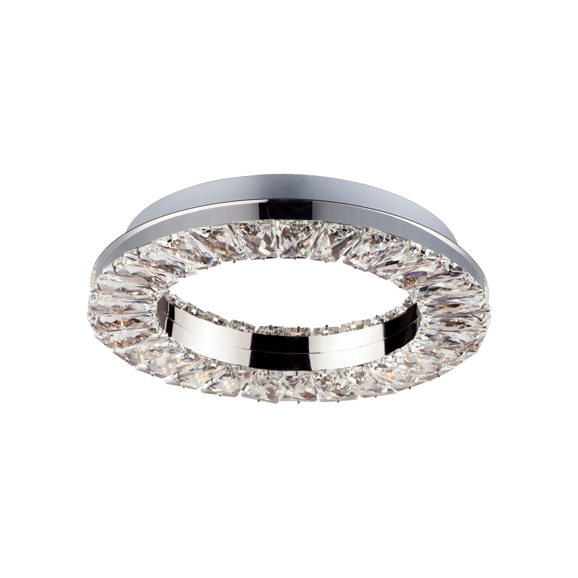ET2 Lighting - Charm 12" LED Wall Sconce/Flush Mount, Polished Chrome Finish with Crystals | Bees Lighting