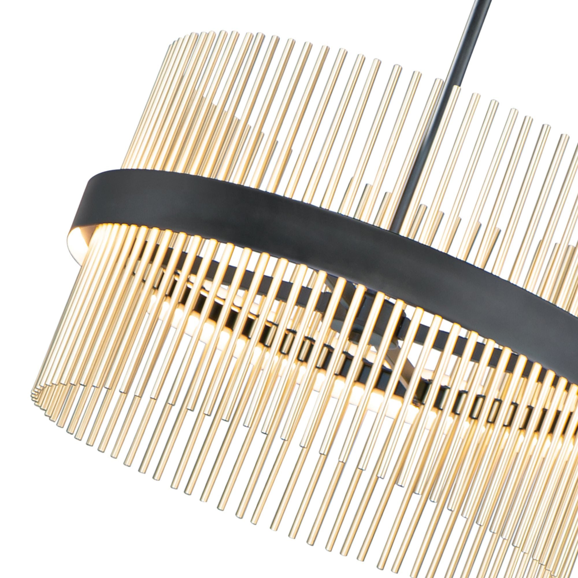 Chimes 5CCT 24" LED Pendant, Black & Satin Brass Finish
