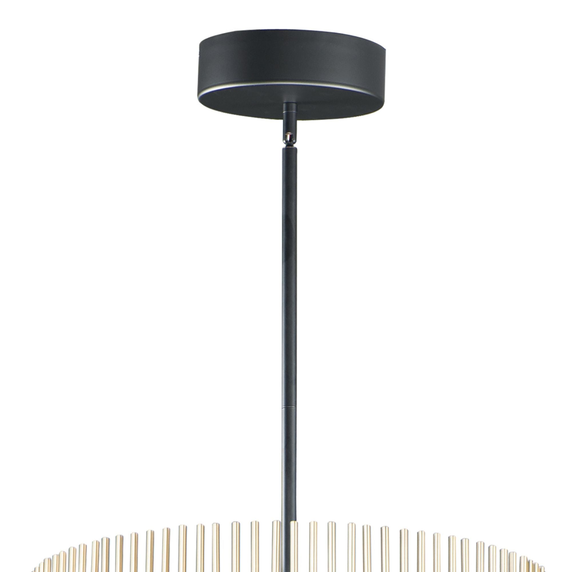 Chimes 5CCT 24" LED Pendant, Black & Satin Brass Finish