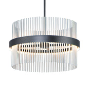 Chimes 5CCT 24" LED Pendant, Black & Satin Nickel Finish