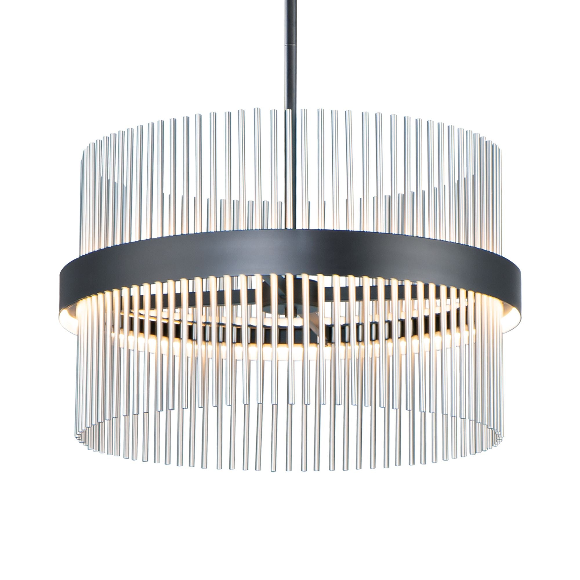 Chimes 5CCT 24" LED Pendant, Black & Satin Nickel Finish