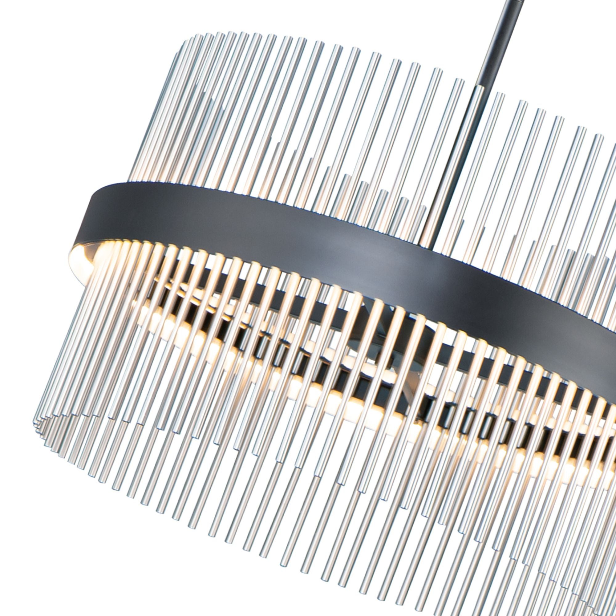 Chimes 5CCT 24" LED Pendant, Black & Satin Nickel Finish