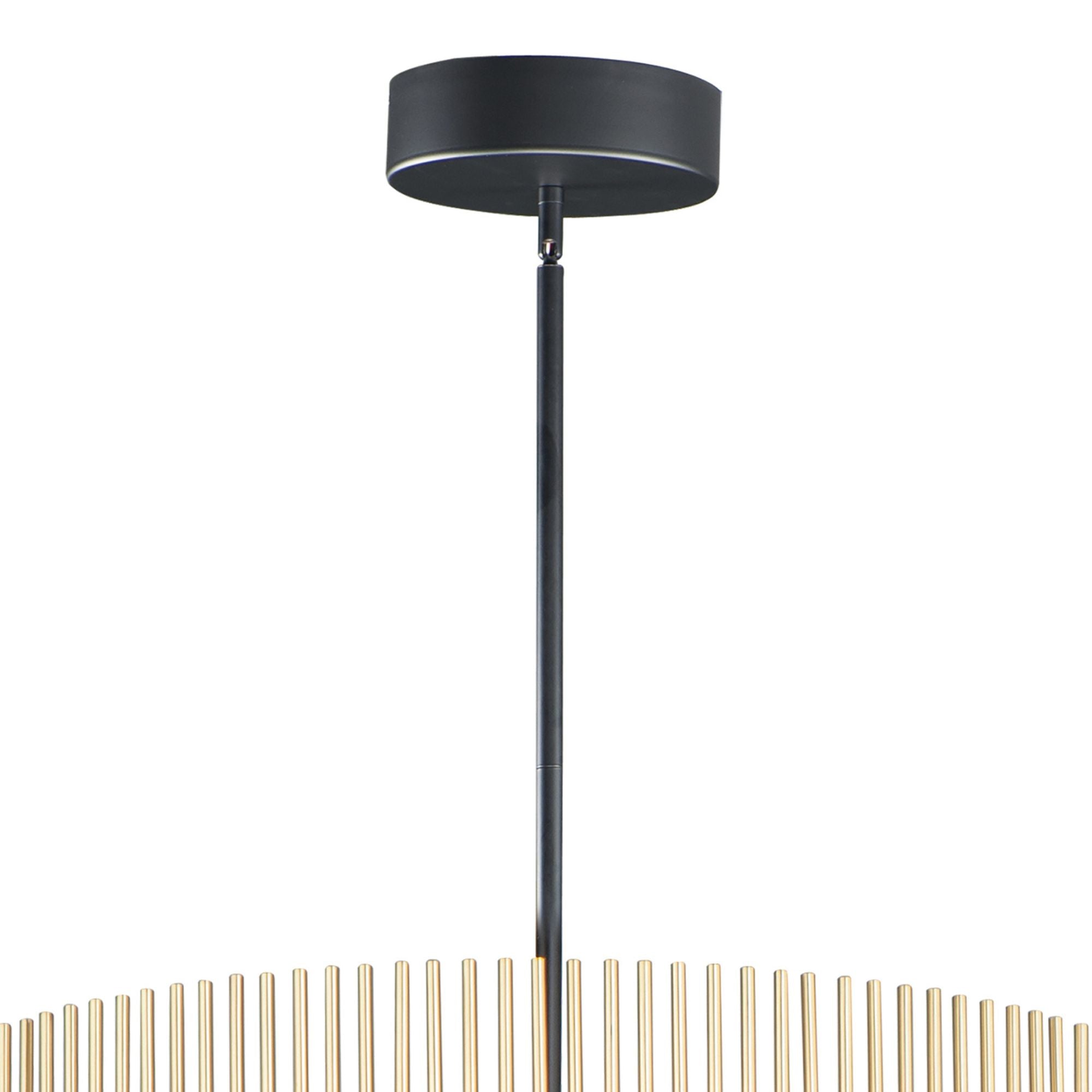 Chimes 5CCT 34" LED Pendant, Black & Satin Brass Finish