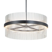 Chimes 5CCT 34" LED Pendant, Black & Satin Nickel Finish
