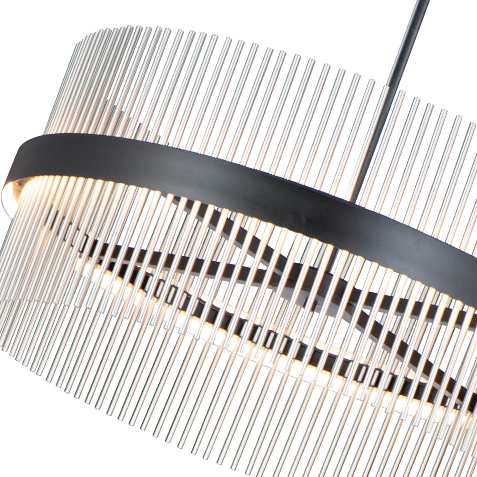 Chimes 5CCT 34" LED Pendant, Black & Satin Nickel Finish