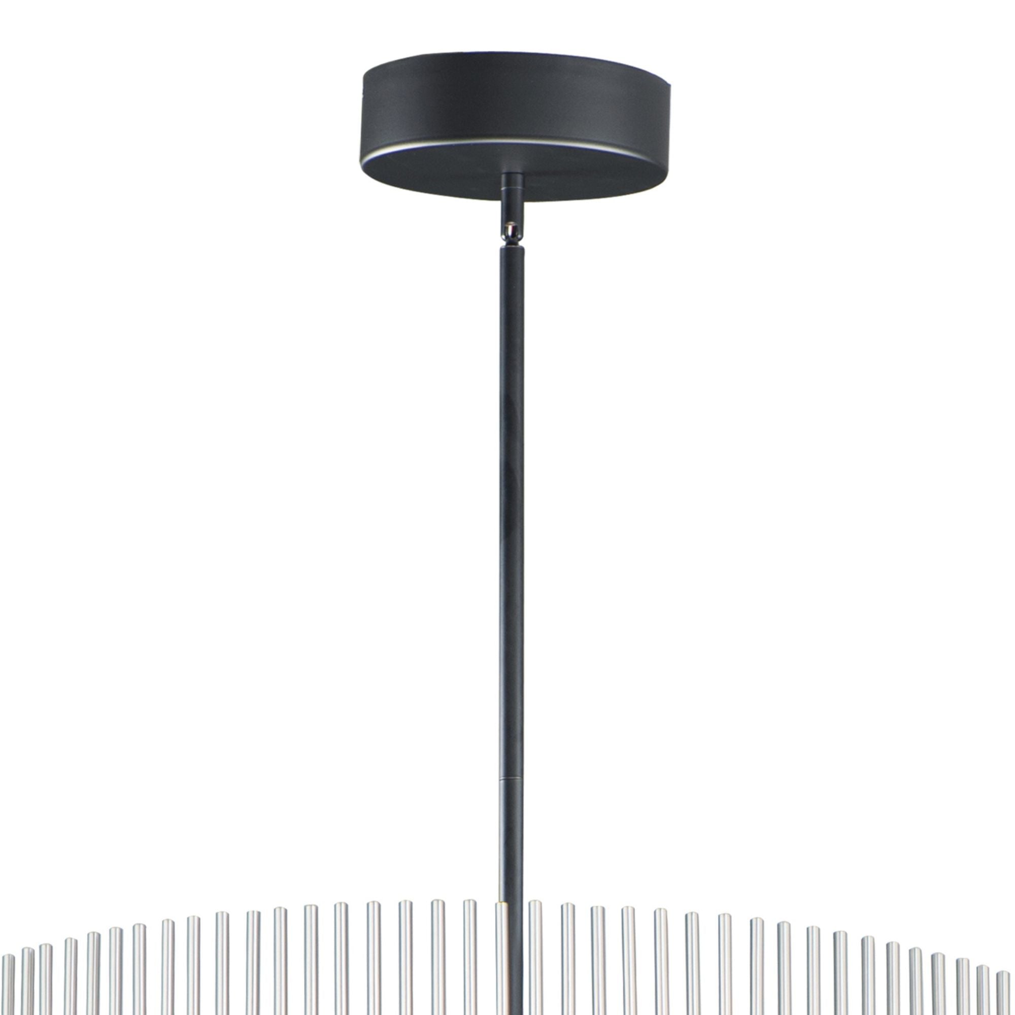 Chimes 5CCT 34" LED Pendant, Black & Satin Nickel Finish