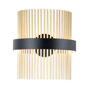Chimes 5CCT 15" LED Wall Sconce, Black & Satin Brass Finish