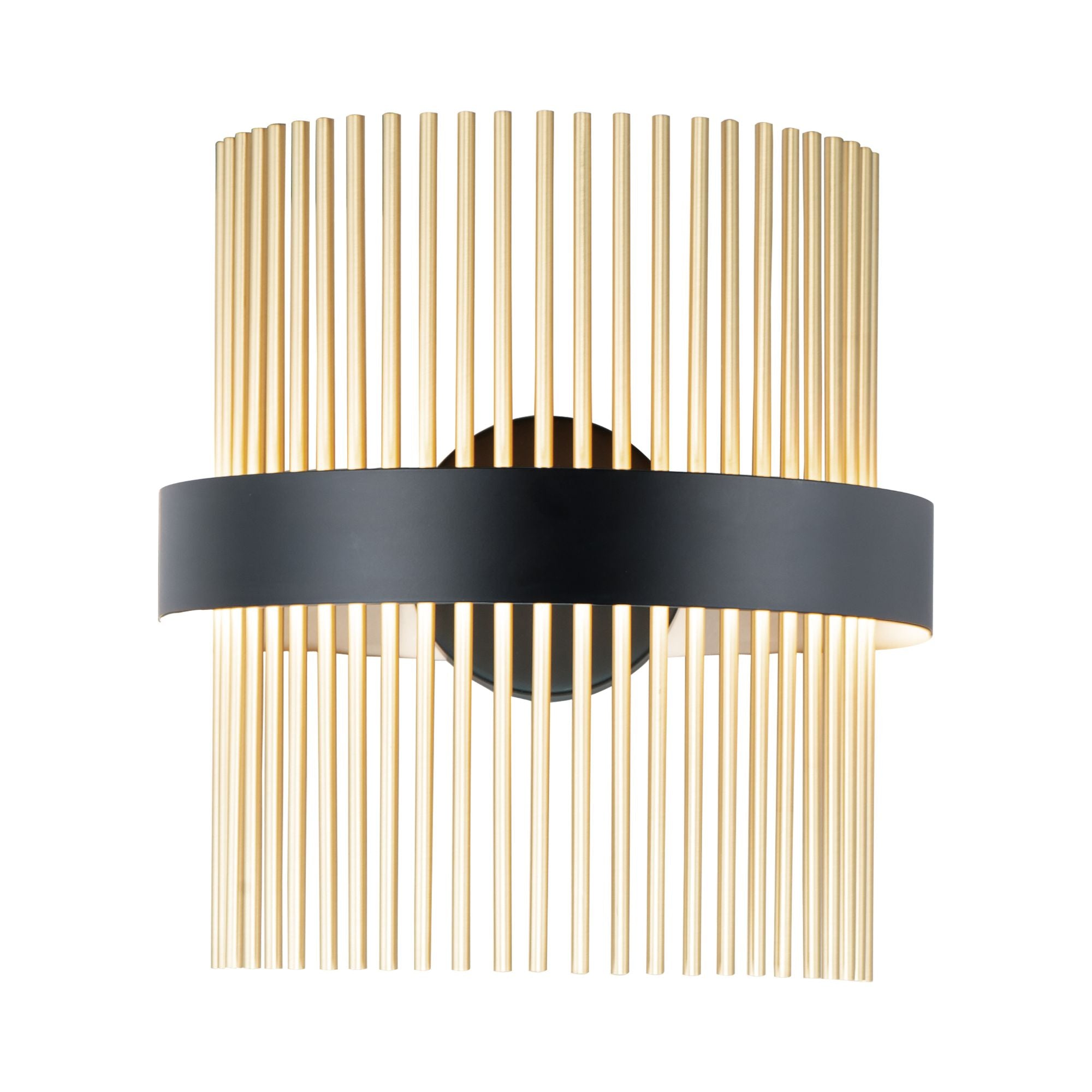 Chimes 5CCT 15" LED Wall Sconce, Black & Satin Brass Finish