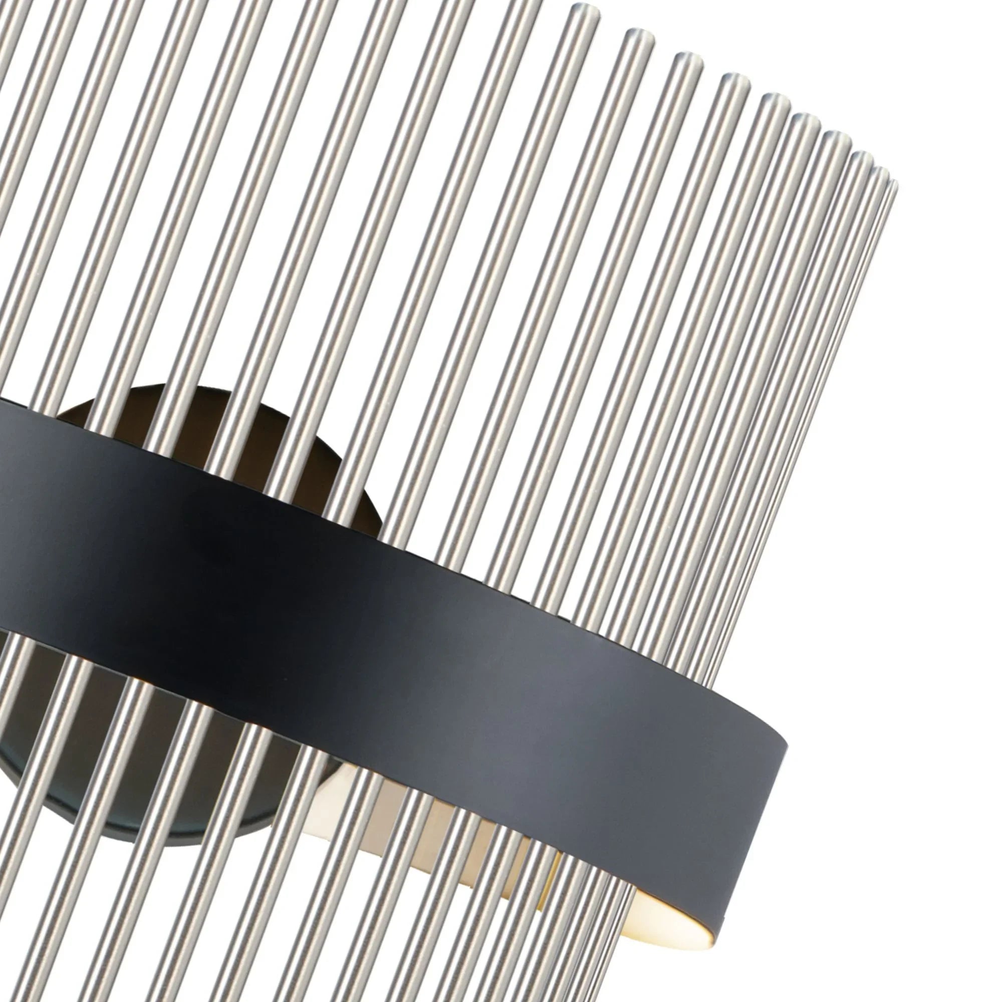 ET2 Lighting - Chimes WiZ 15" LED Wall Sconce, Black & Satin Nickel Finish | Bees Lighting