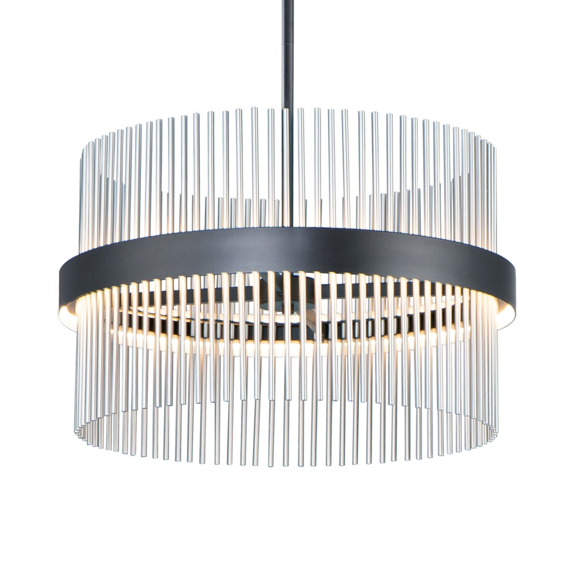 Chimes WiZ 24" LED Pendant, Black & Satin Nickel Finish