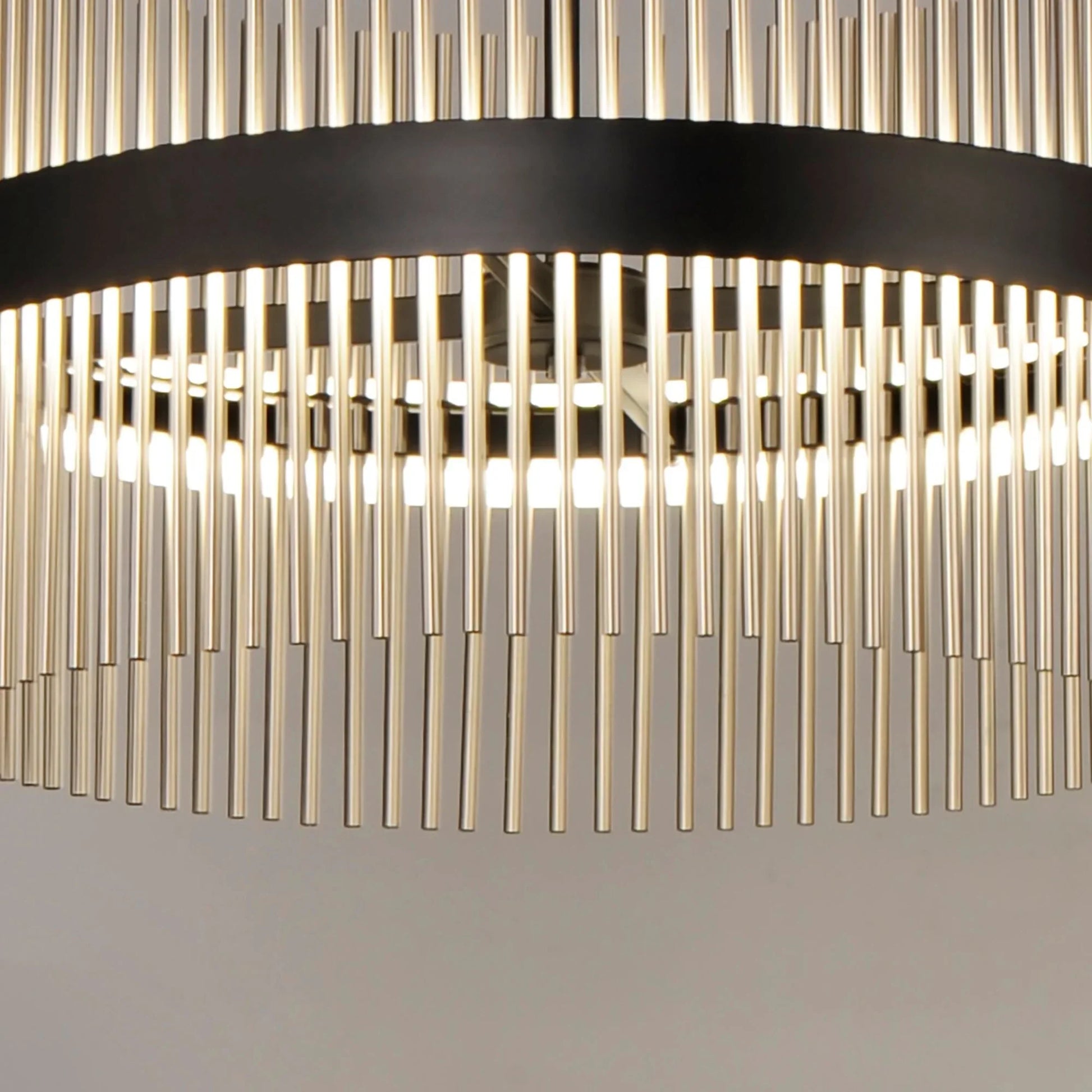 ET2 Lighting - Chimes WiZ 24" LED Pendant, Black & Satin Nickel Finish | Bees Lighting