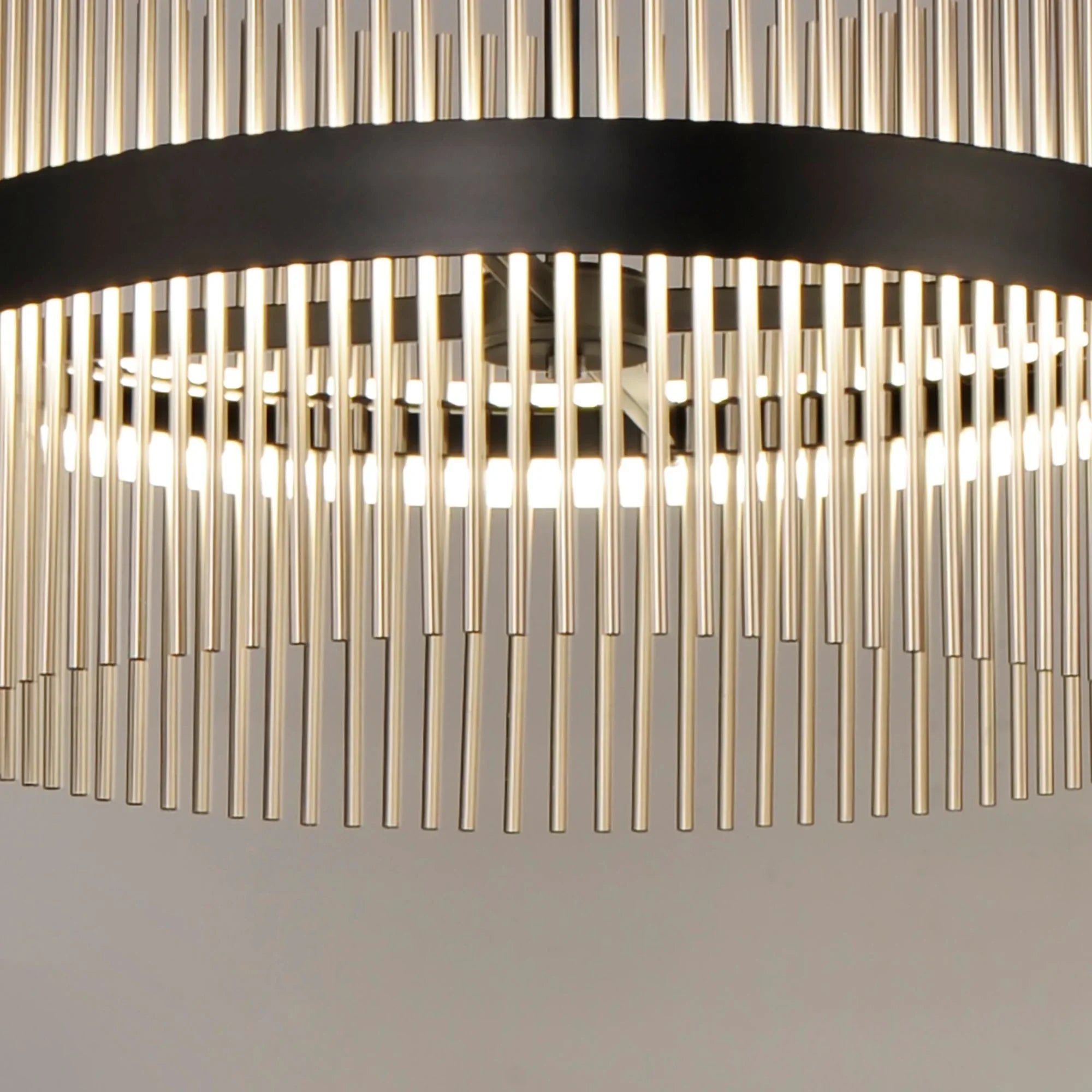 ET2 Lighting - Chimes WiZ 24" LED Pendant, Black & Satin Nickel Finish | Bees Lighting